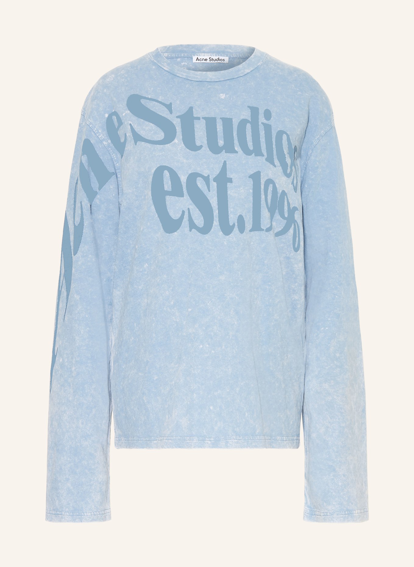 Acne Studios T-shirt met lange mouwen: LICHTBLAUW / BLAUWGRIJS