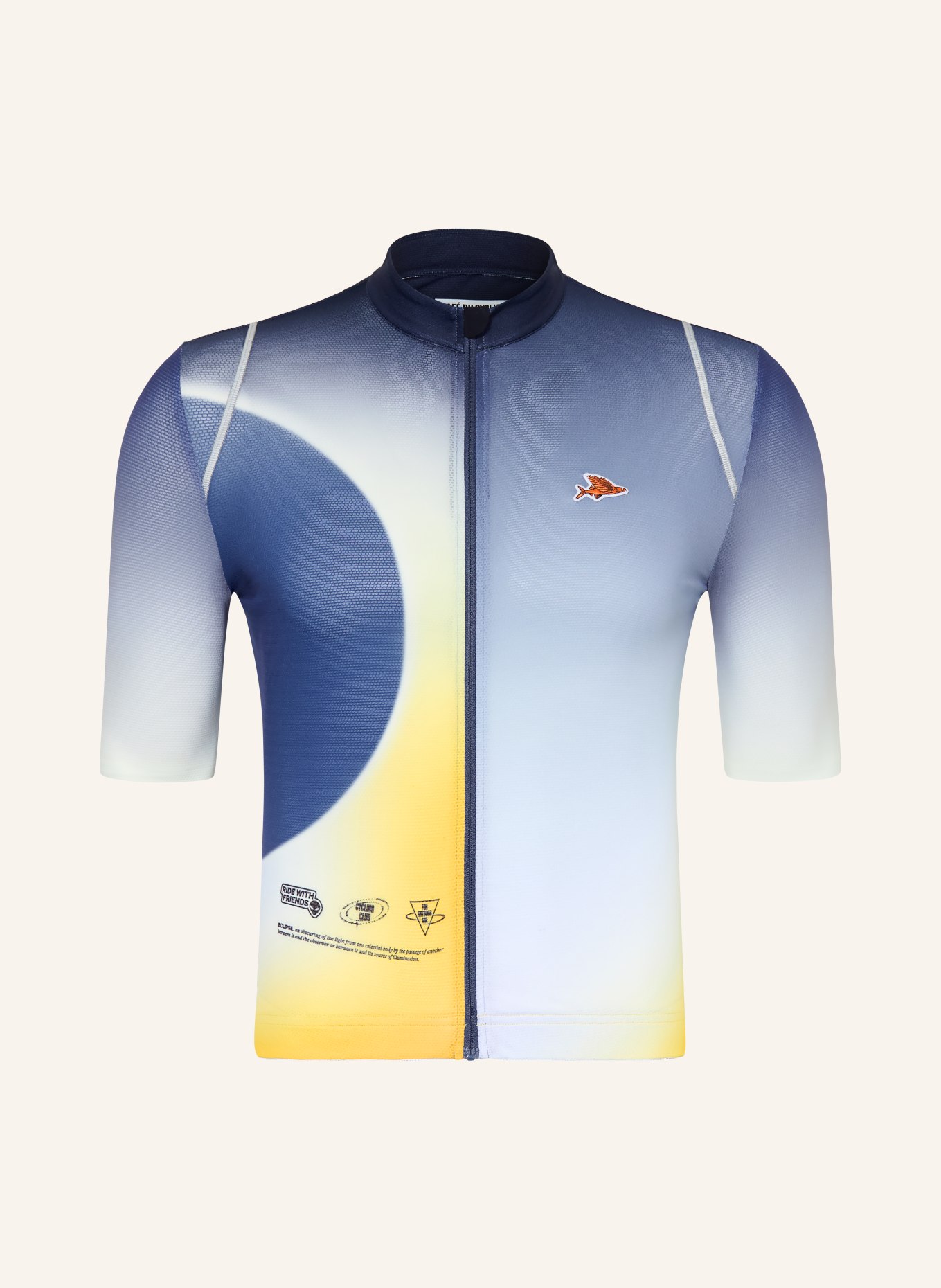 CAFÉ DU CYCLISTE Radtrikot MONA: BLAU / GELB / HELLBLAU