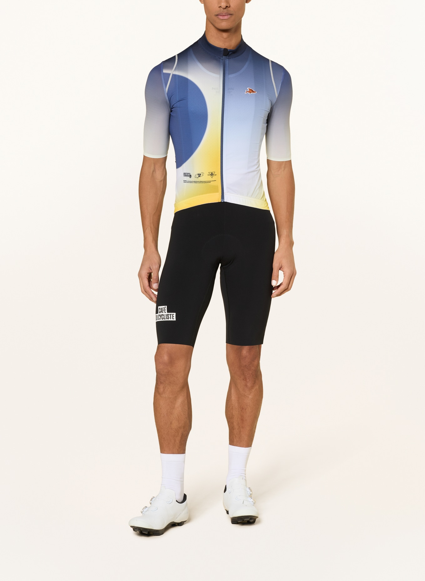 CAFÉ DU CYCLISTE Radtrikot MONA: BLAU / GELB / HELLBLAU