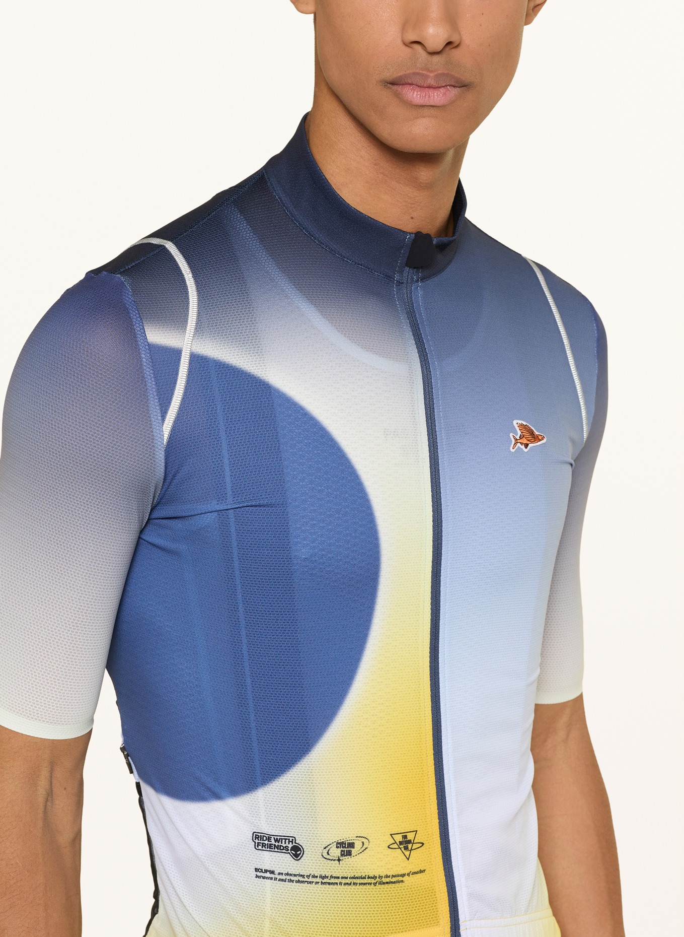 CAFÉ DU CYCLISTE Radtrikot MONA: BLAU / GELB / HELLBLAU