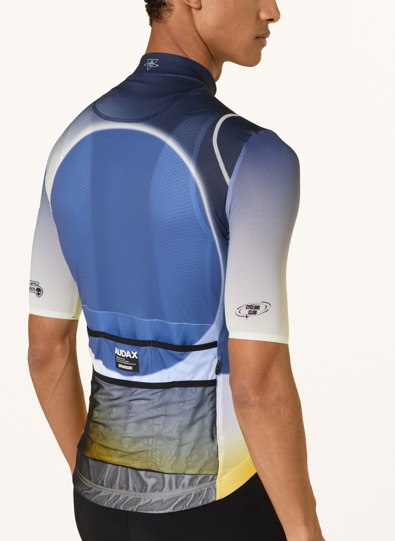 CAFÉ DU CYCLISTE Radtrikot MONA: BLAU / GELB / HELLBLAU