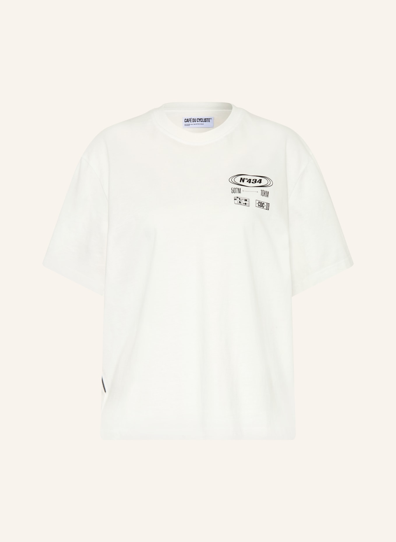 CAFÉ DU CYCLISTE T-Shirt COL D'EZE: WEISS / HELLBLAU / SCHWARZ
