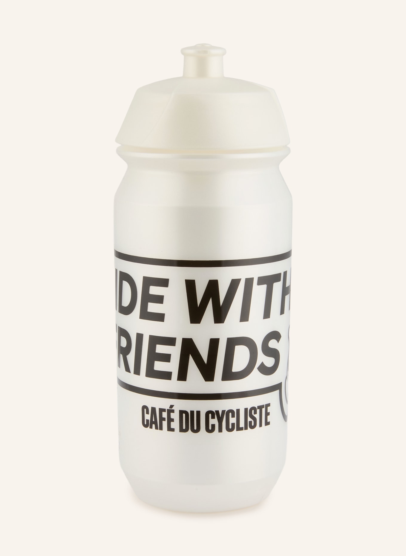 CAFÉ DU CYCLISTE Drinkfles RIDE WITH FRIENDS: WIT / ZWART