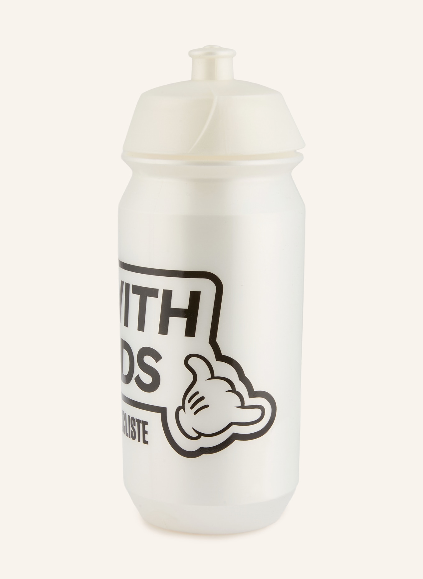 CAFÉ DU CYCLISTE Drinkfles RIDE WITH FRIENDS: WIT / ZWART