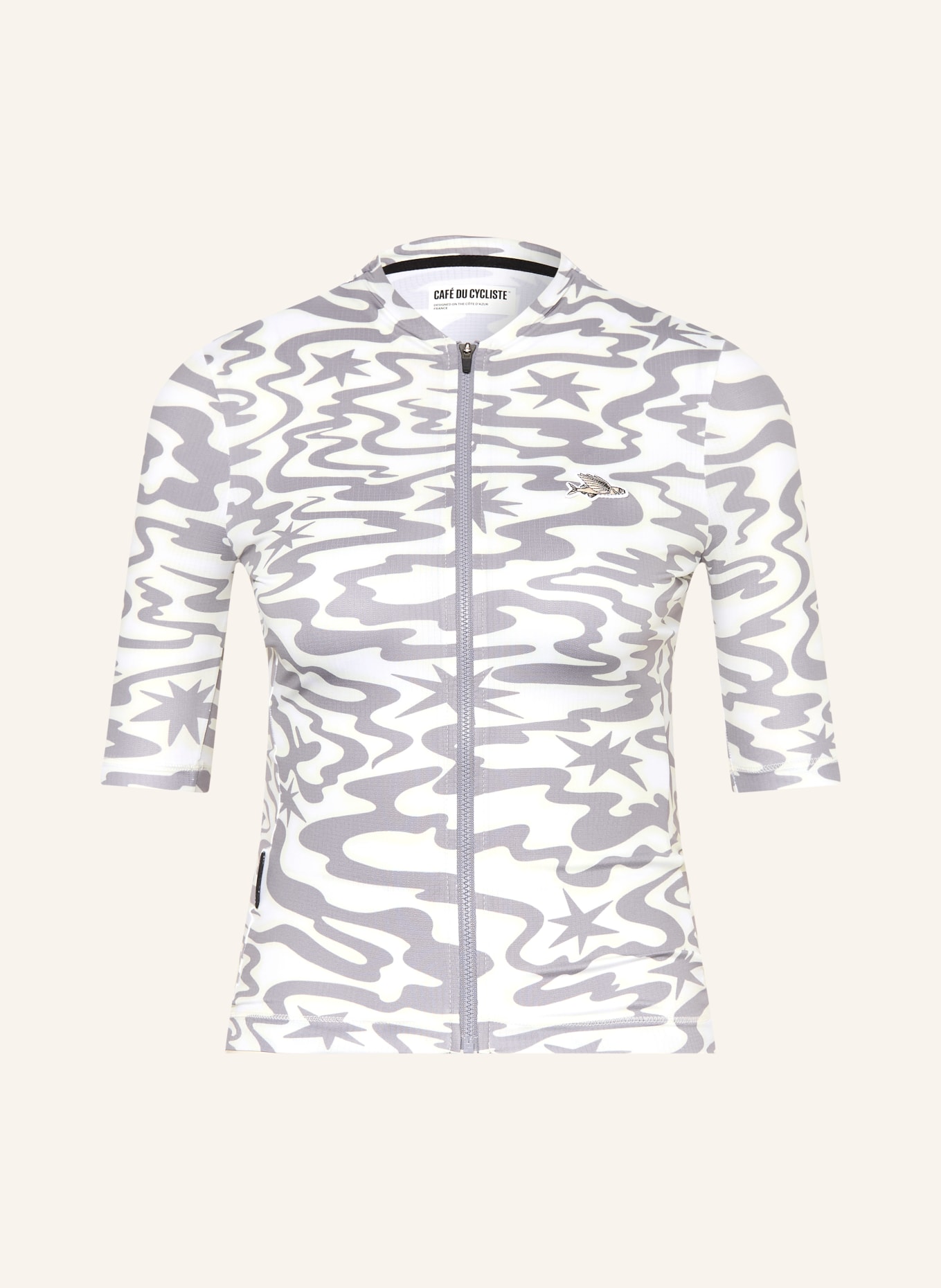 CAFÉ DU CYCLISTE Radtrikot LAURETTE: WEISS / DUNKELGRAU / HELLGELB