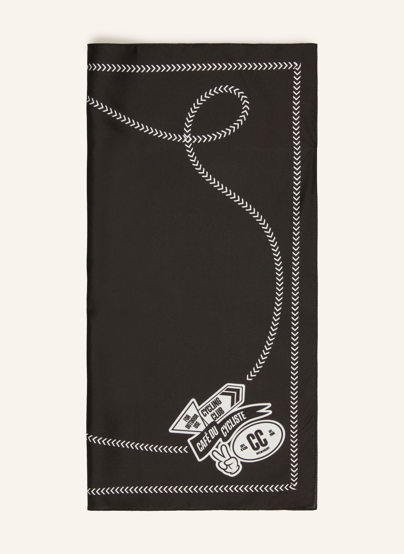 CAFÉ DU CYCLISTE Silkesscarf: SVART / VIT