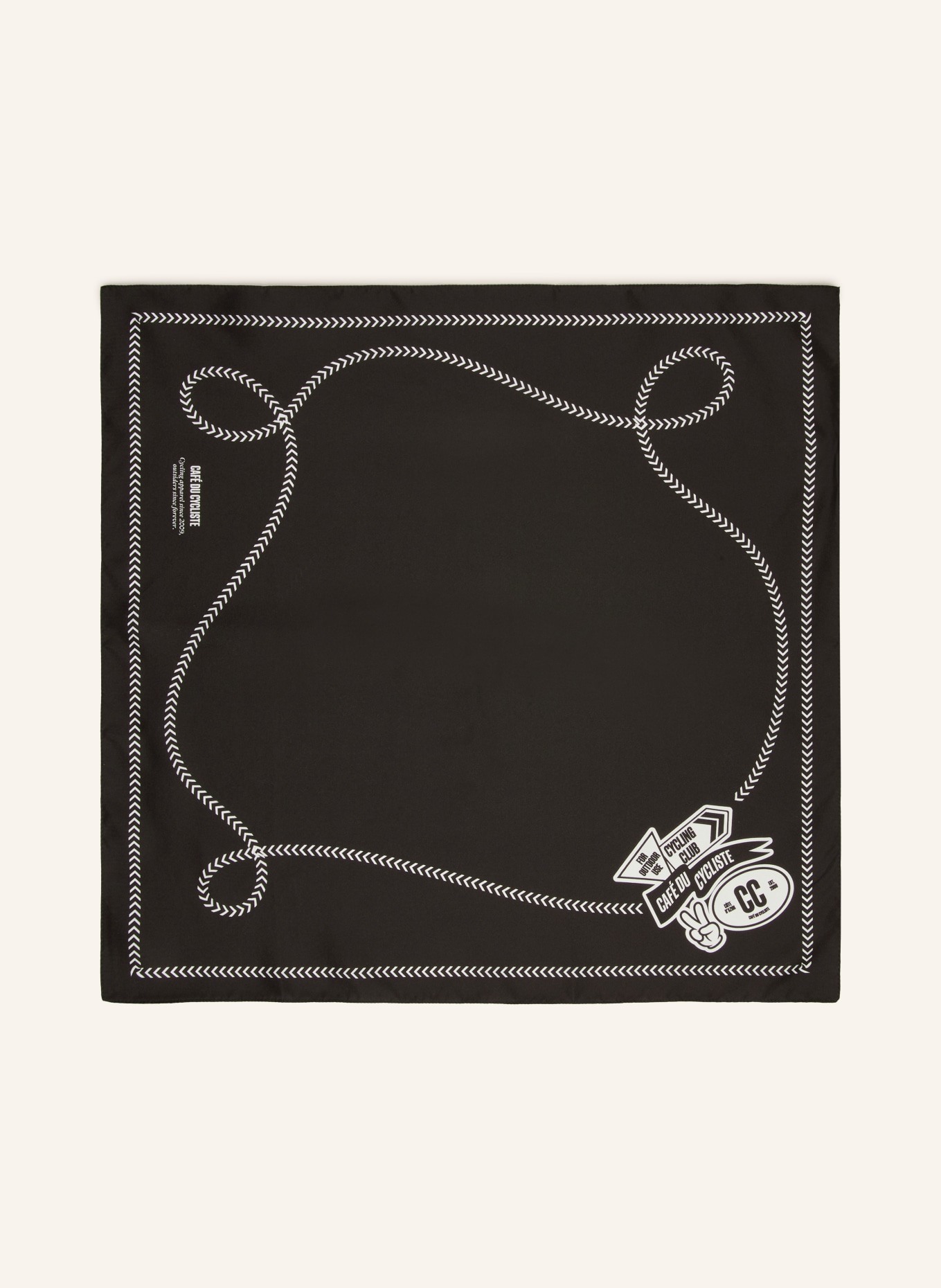 CAFÉ DU CYCLISTE Silkesscarf: SVART / VIT