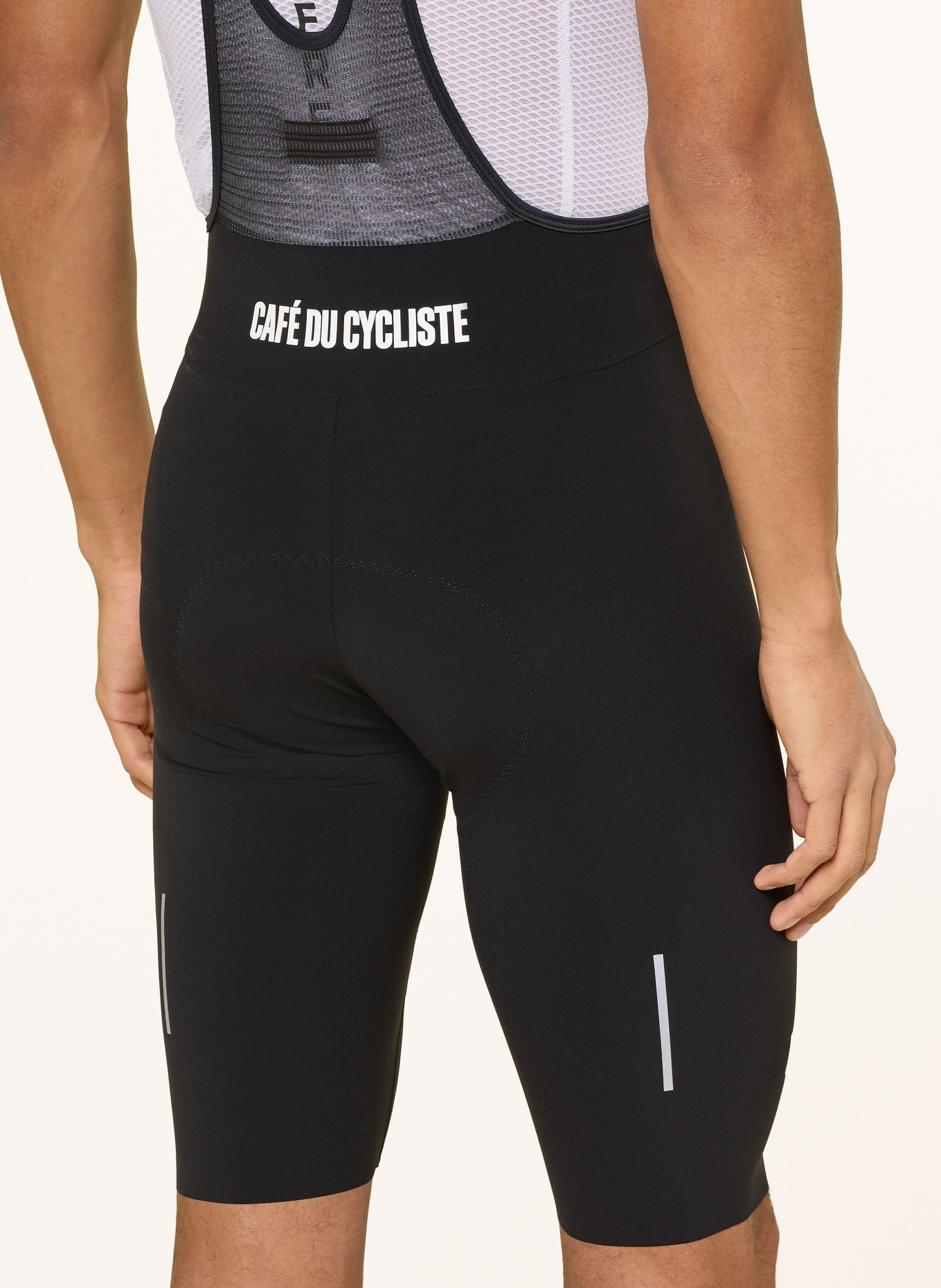 CAFÉ DU CYCLISTE Pantaloni de ciclism VICTOIRE cu bretele și inserție căptușită: NEGRU
