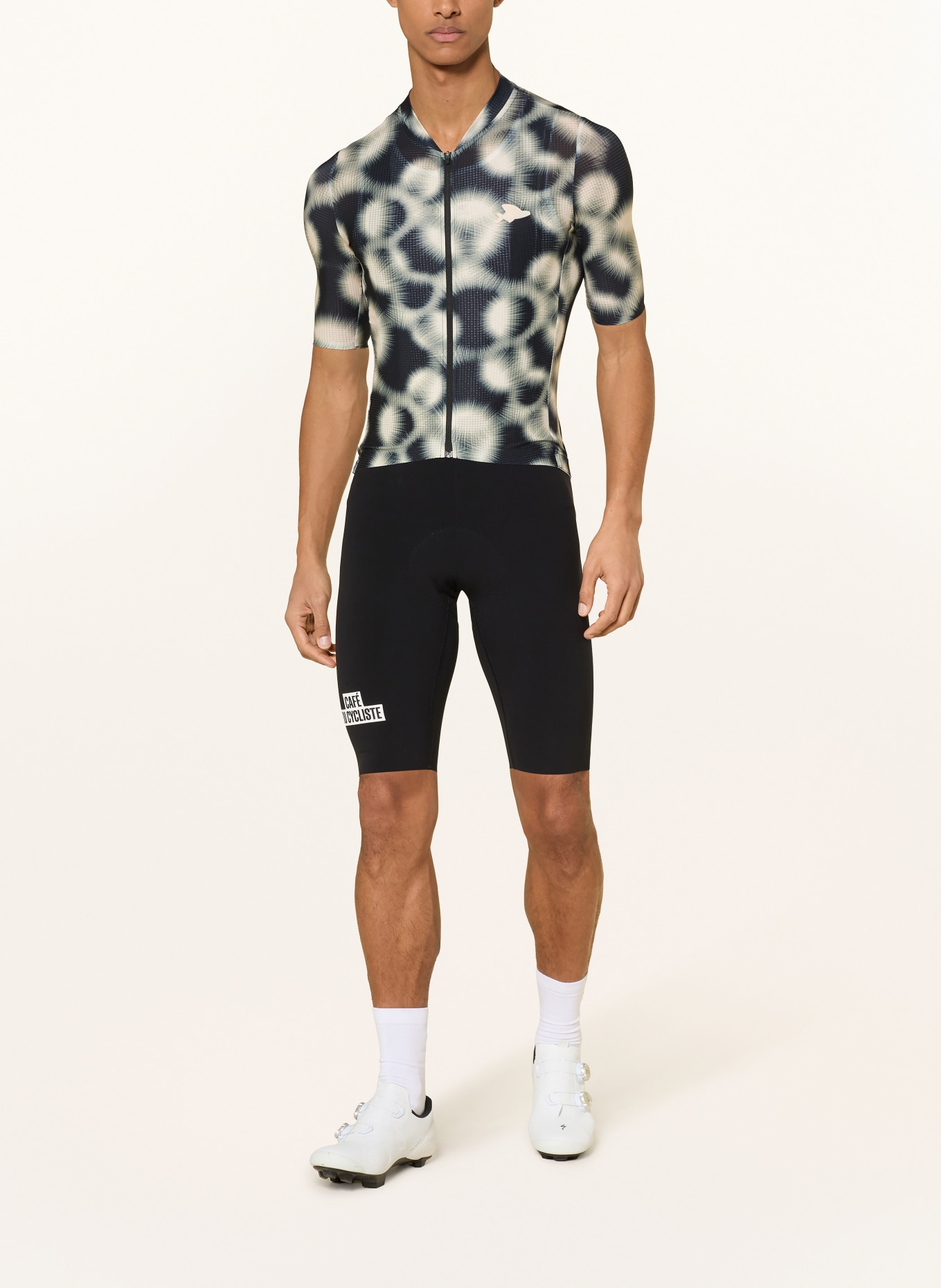CAFÉ DU CYCLISTE Pantaloni de ciclism VICTOIRE cu bretele și inserție căptușită: NEGRU
