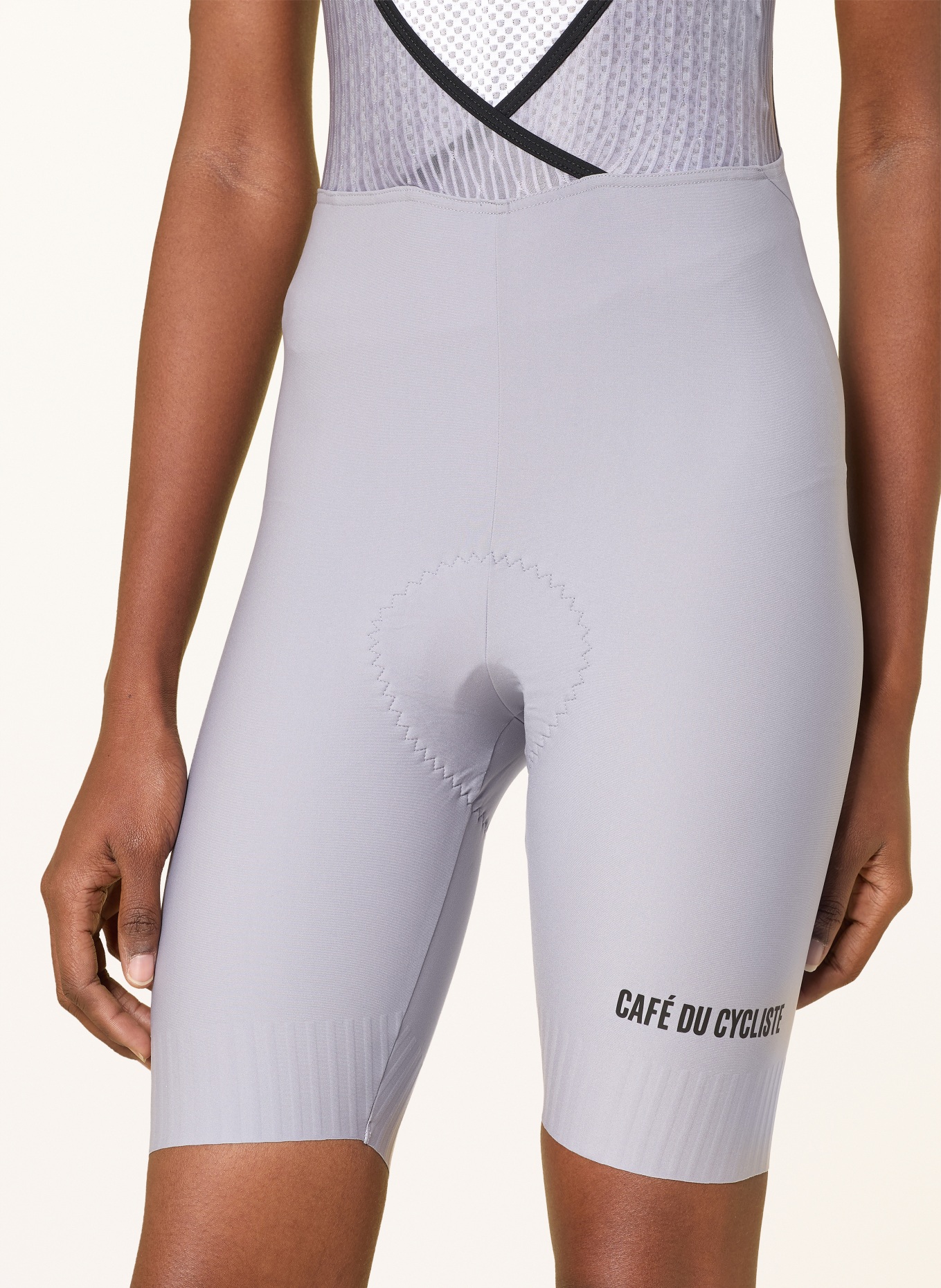 CAFÉ DU CYCLISTE Radhose GRAZIELLA mit Trägern und gepolstertem Einsatz: BLAUGRAU
