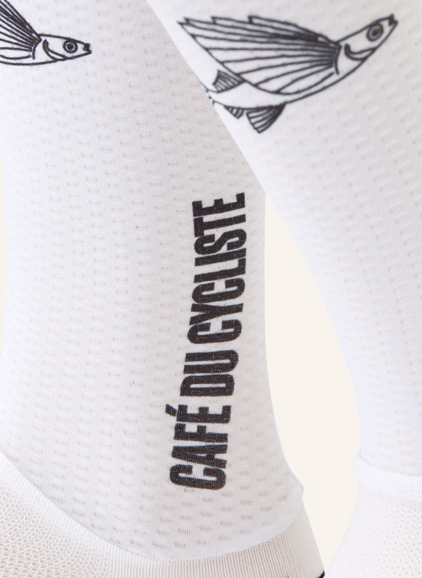 CAFÉ DU CYCLISTE AERO Cycling Socks: WHITE / BLACK