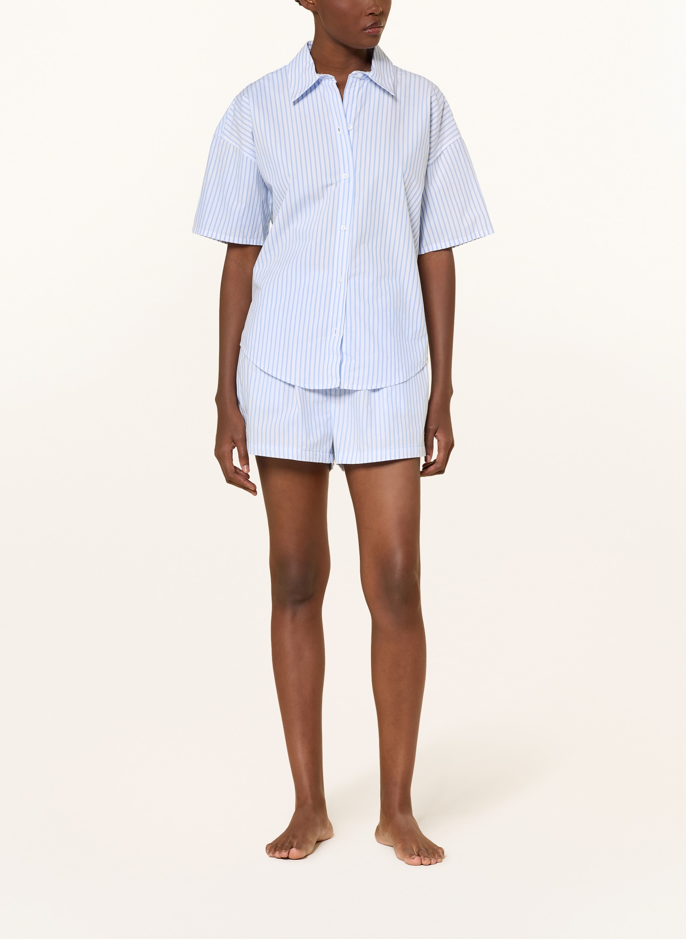 Calvin Klein sleep shorts: LIGHT BLUE / WHITE