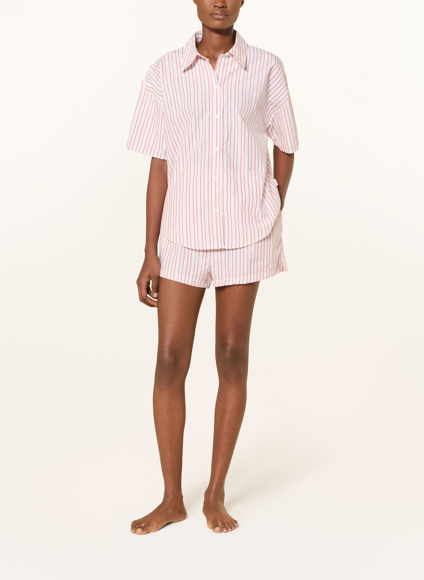 Calvin Klein slaapshort: WIT / BRUIN / LICHTORANJE