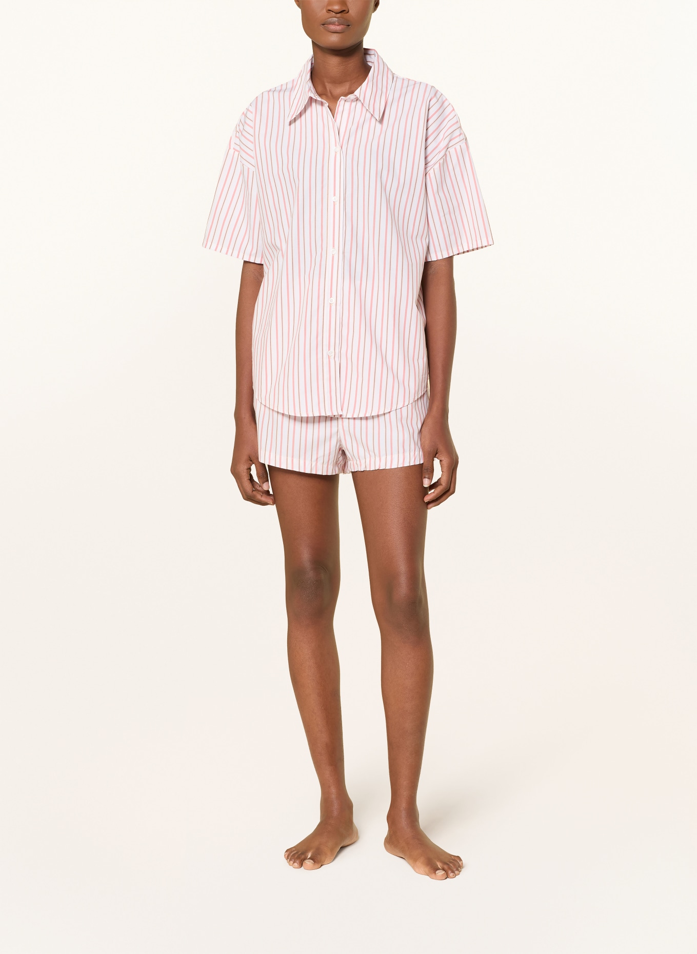 Calvin Klein overhemdblouse: WIT / BRUIN / ZALM