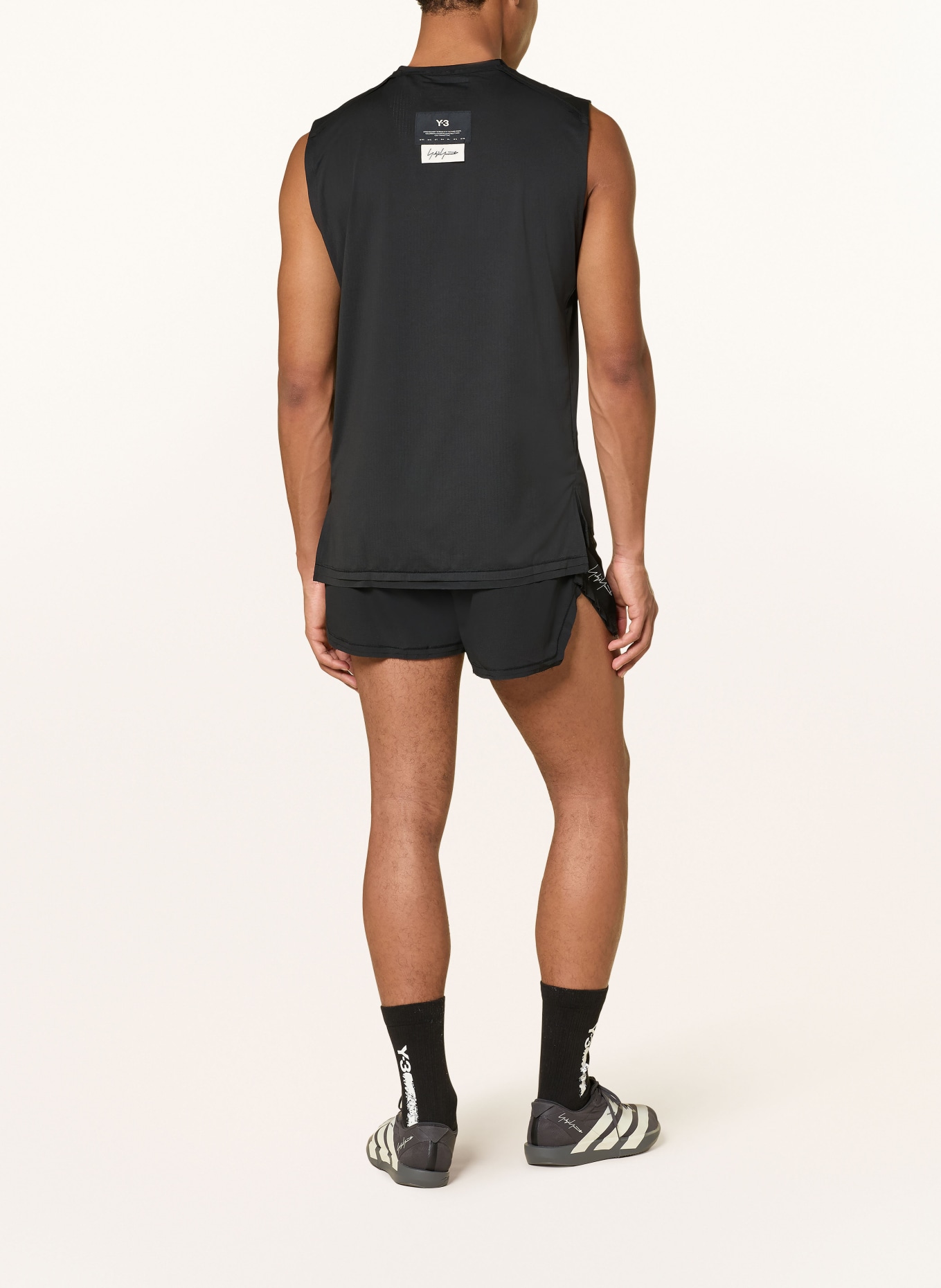 Y-3 2v1 běžecké šortky Y-3 RUNNING: ČERNÁ / BÍLÁ