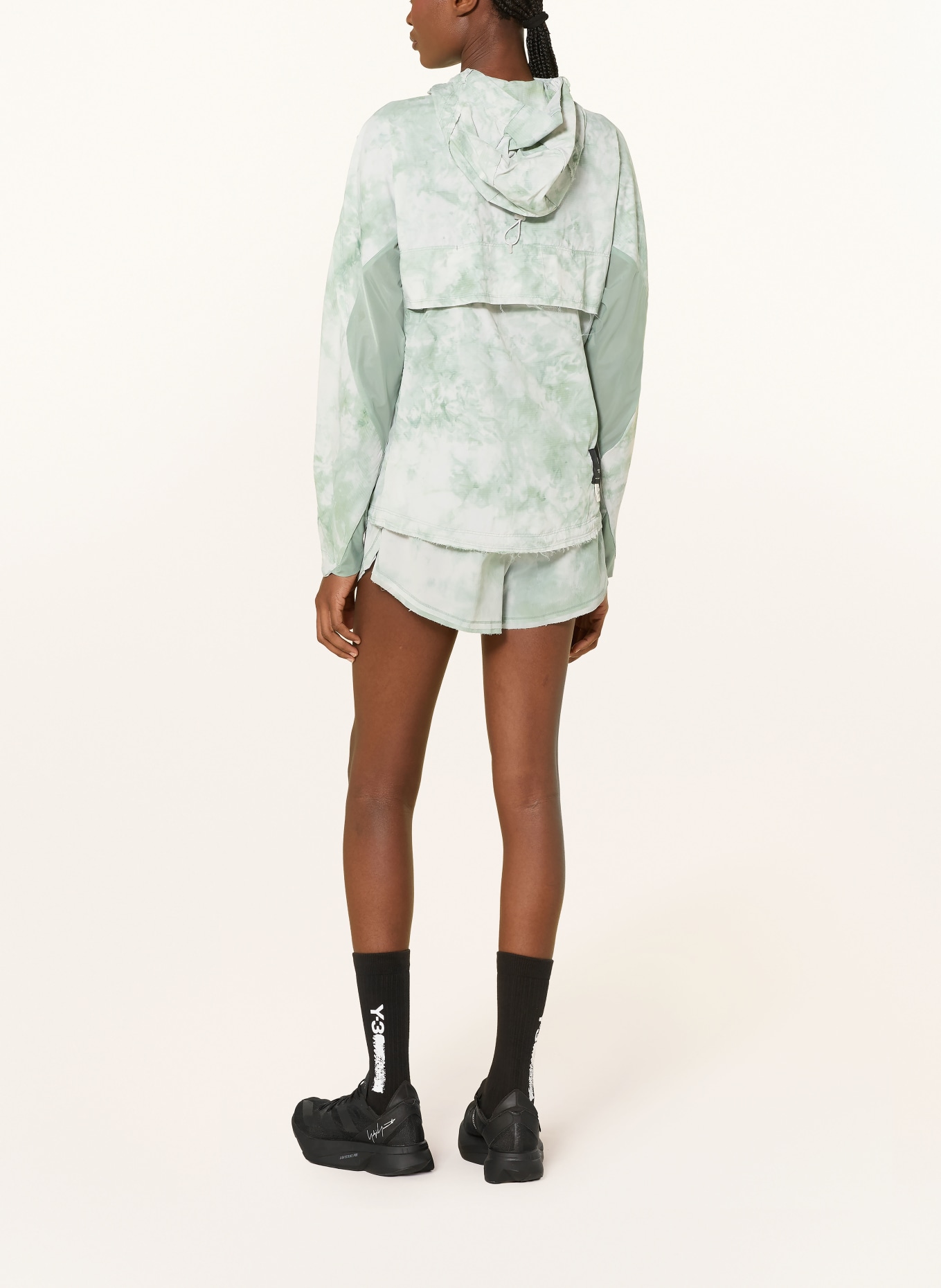 Y-3 2-in-1-hardloopbroek: LICHTGROEN / WIT