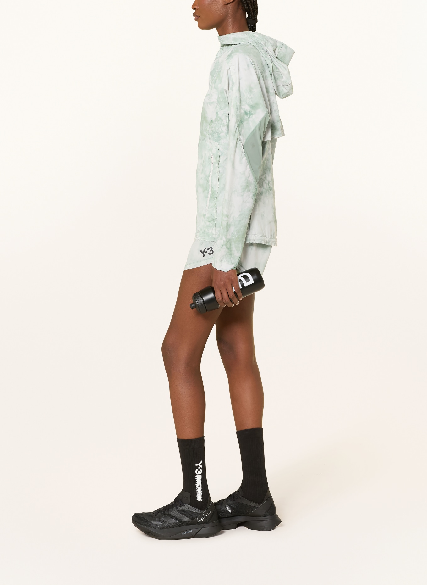 Y-3 2-in-1-hardloopbroek: LICHTGROEN / WIT