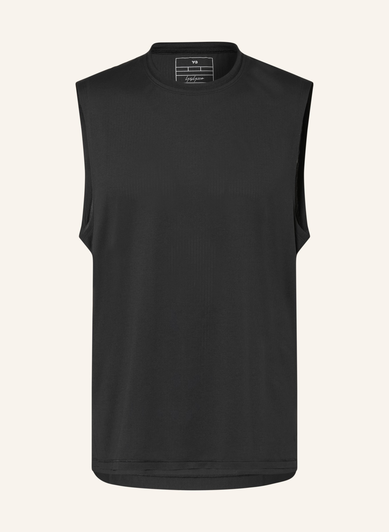 Y-3 Běžecké tričko Y-3 RUNNING: ČERNÁ / BÍLÁ