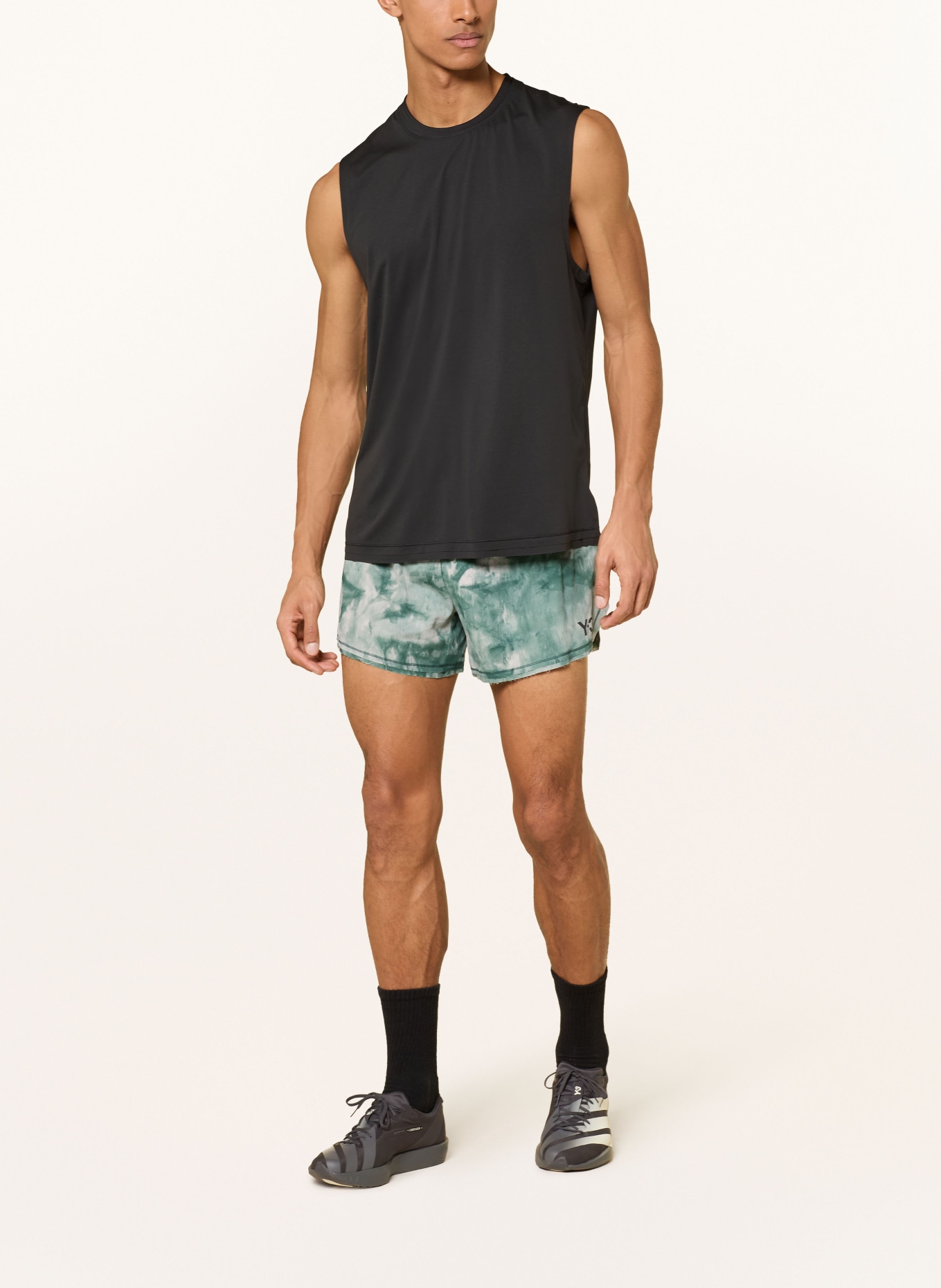 Y-3 2-in-1-hardloopbroek: GROEN / WIT