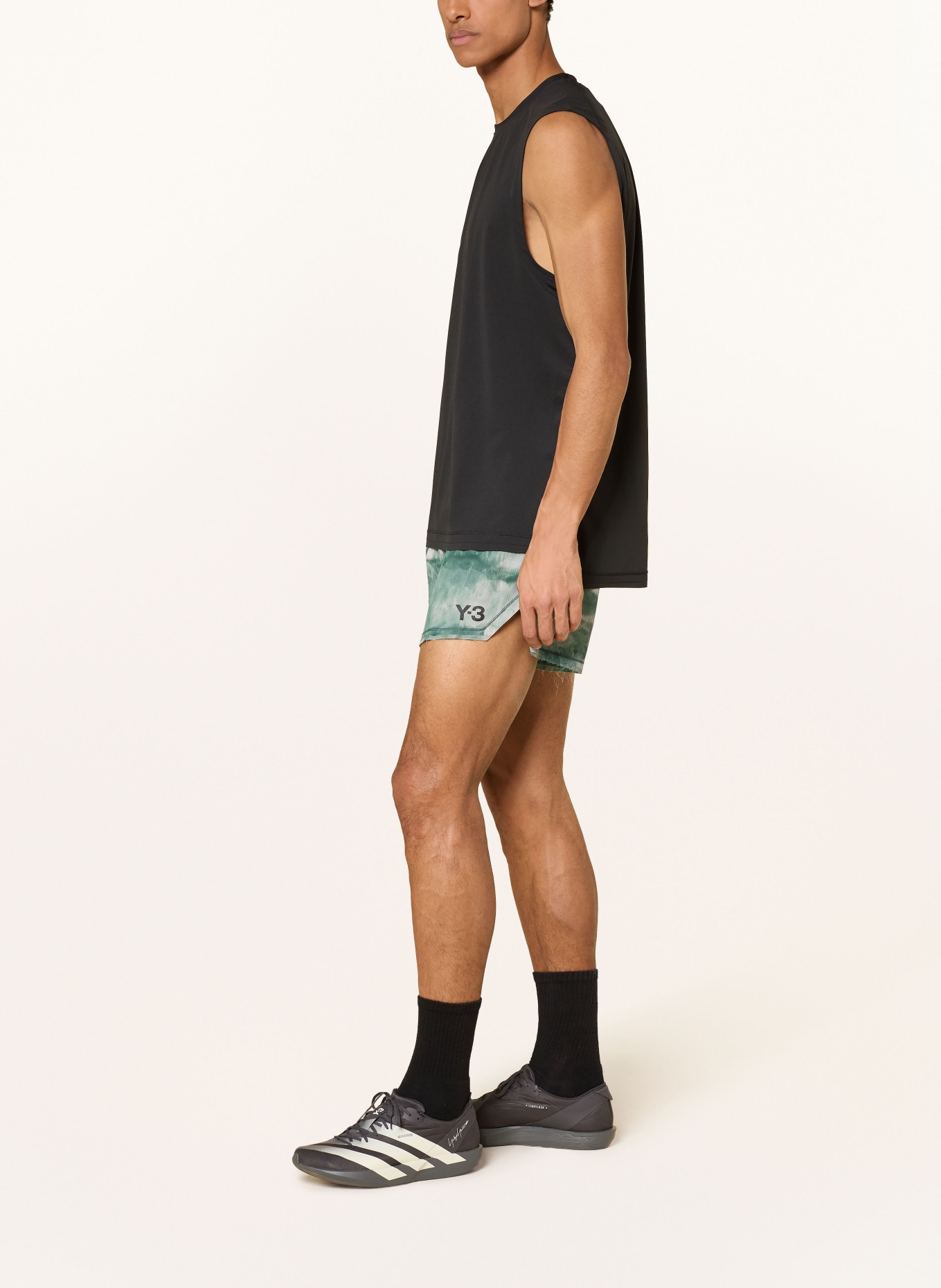 Y-3 2-in-1-hardloopbroek: GROEN / WIT