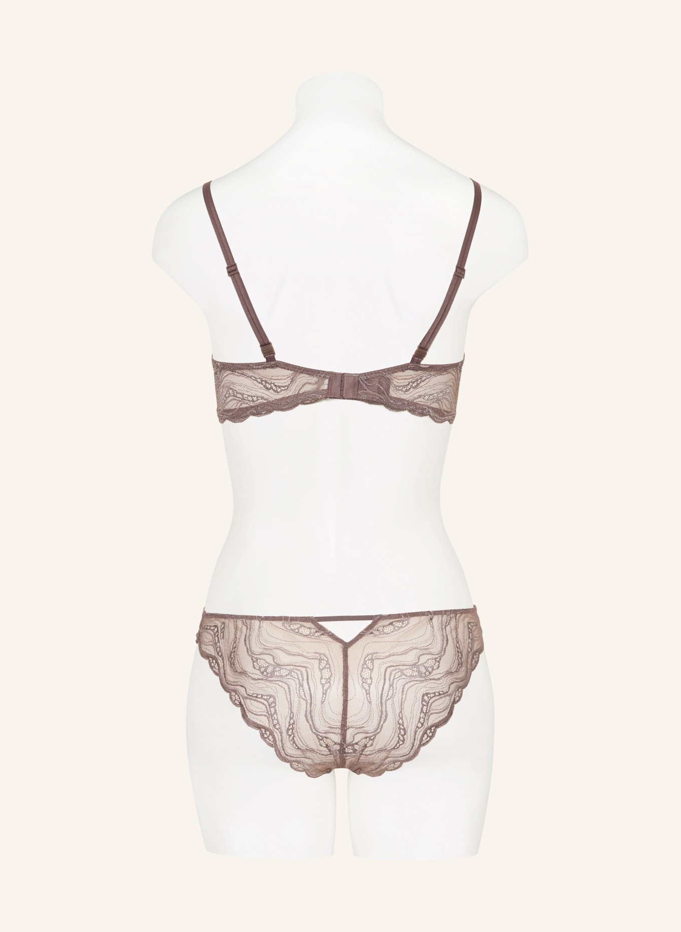 Calvin Klein Majtki SENSUAL STRETCH LACE z wycięciem: SZAROBRĄZOWY