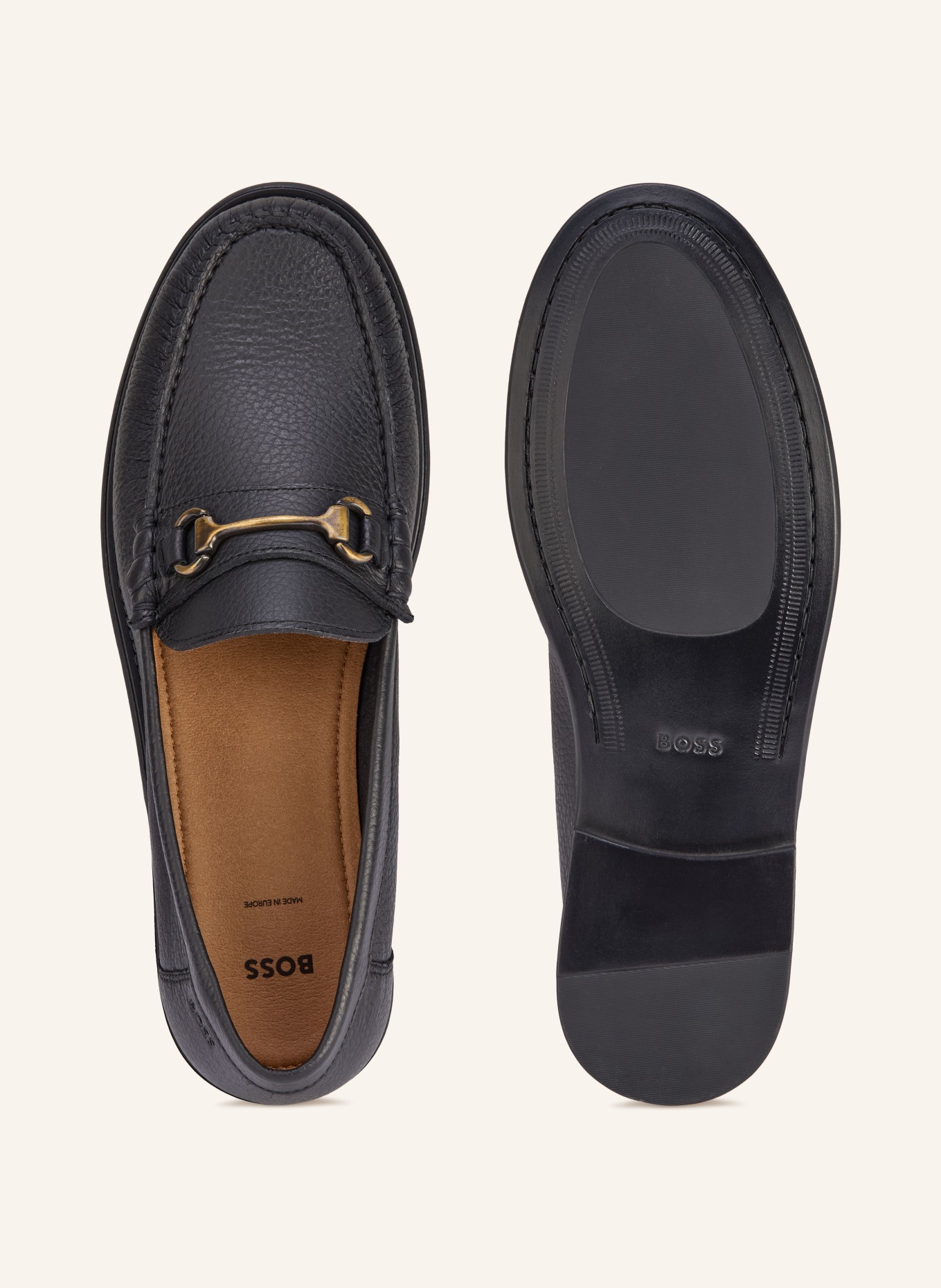 BOSS Loafer TEVAN: ZWART / GOUD
