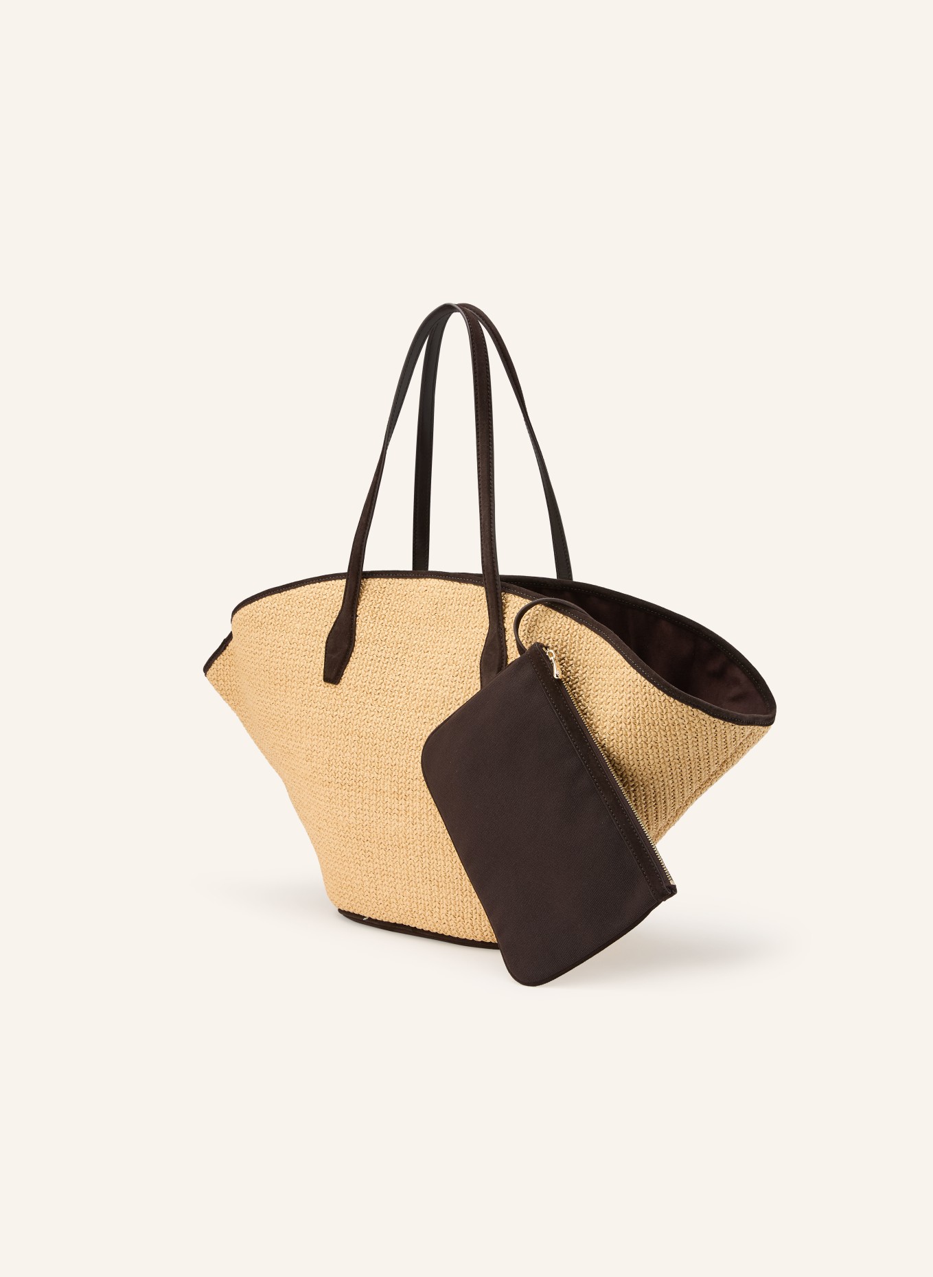 BOSS Shopper NUMAH MAXI mit Pouch: HELLBRAUN / DUNKELBRAUN