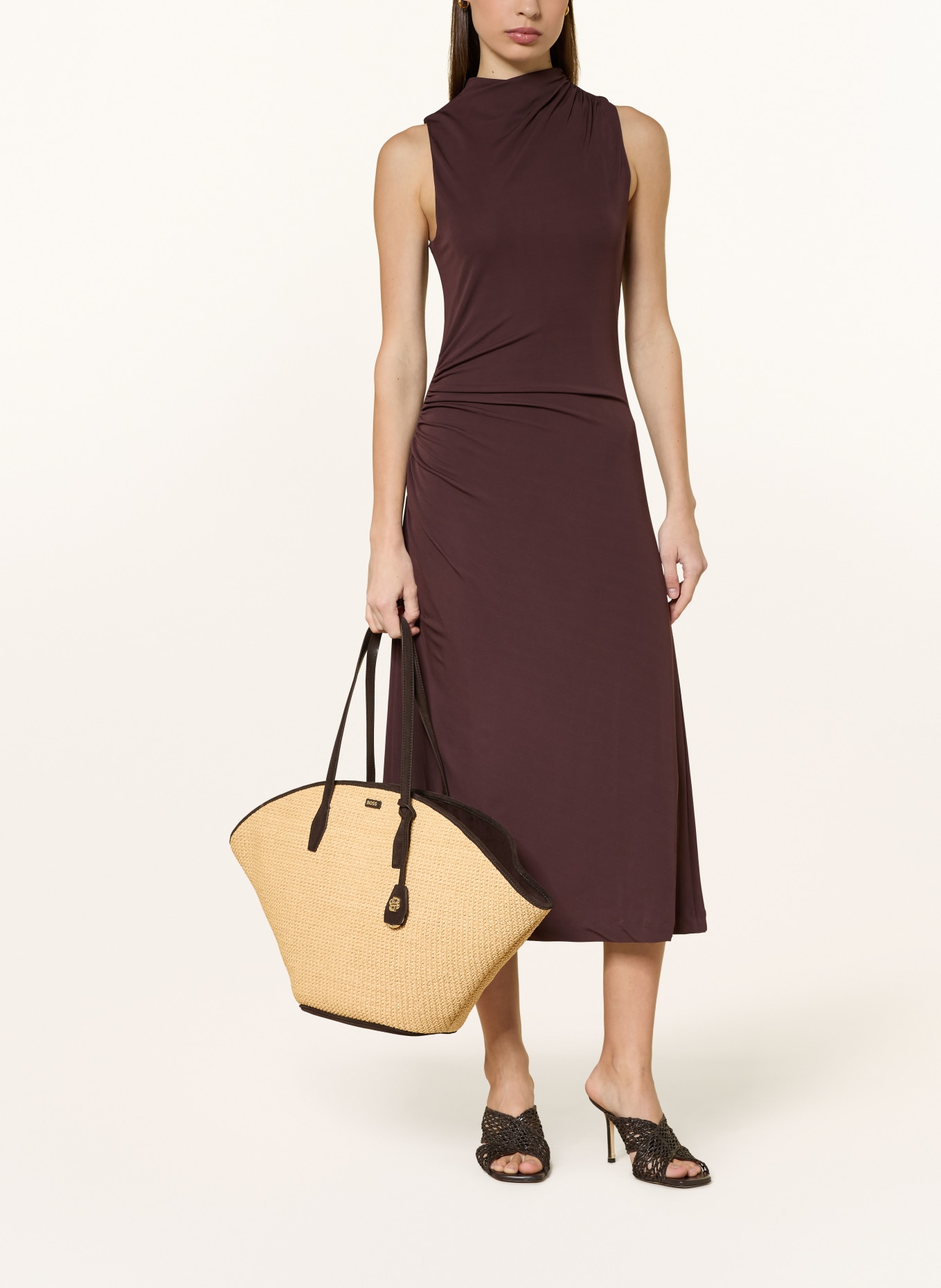 BOSS NUMAH MAXI-shopper met etui: LICHTBRUIN / MARRON FONCÉ