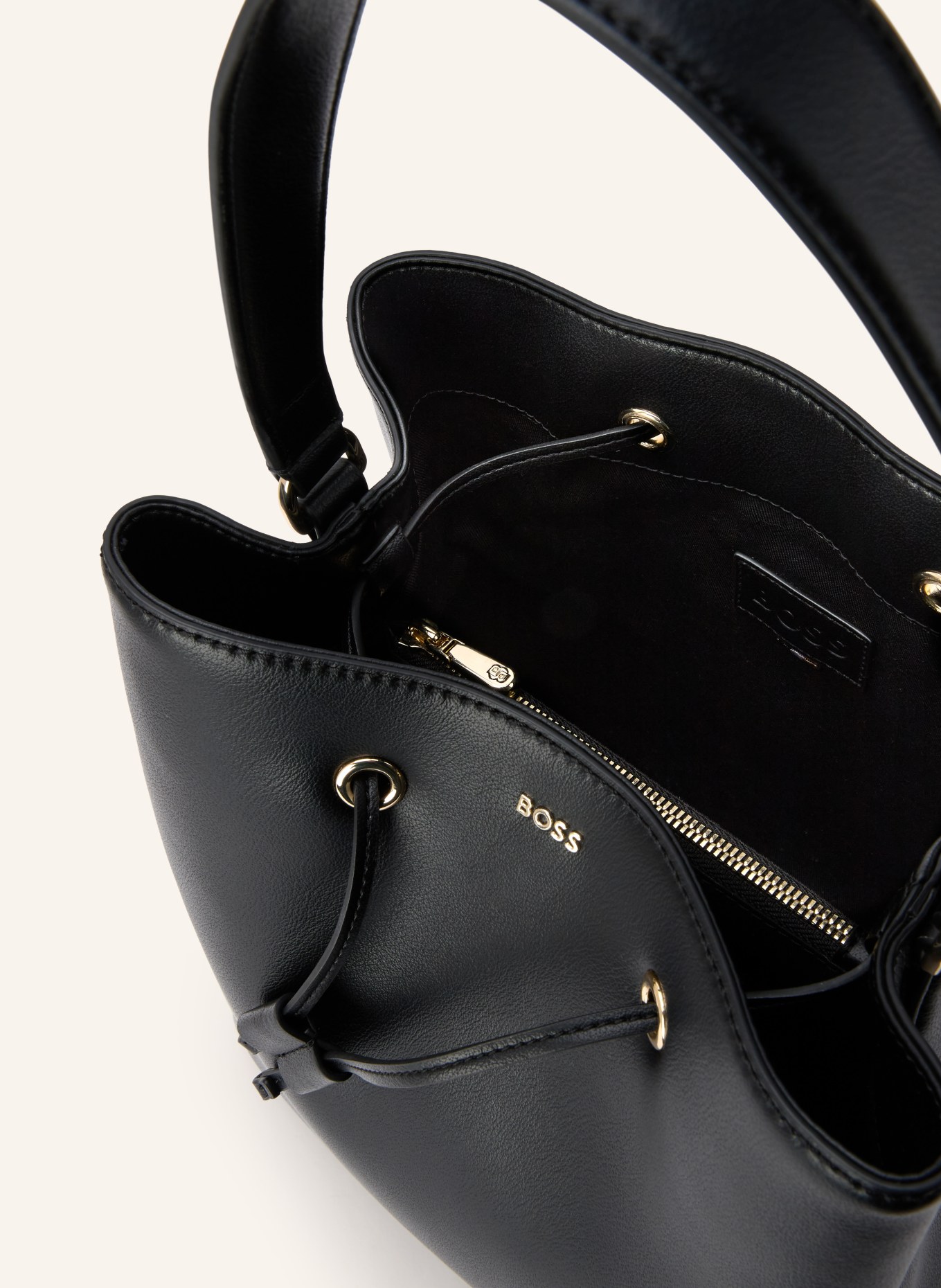 BOSS SANDY drawstring bag: BLACK / GOLD