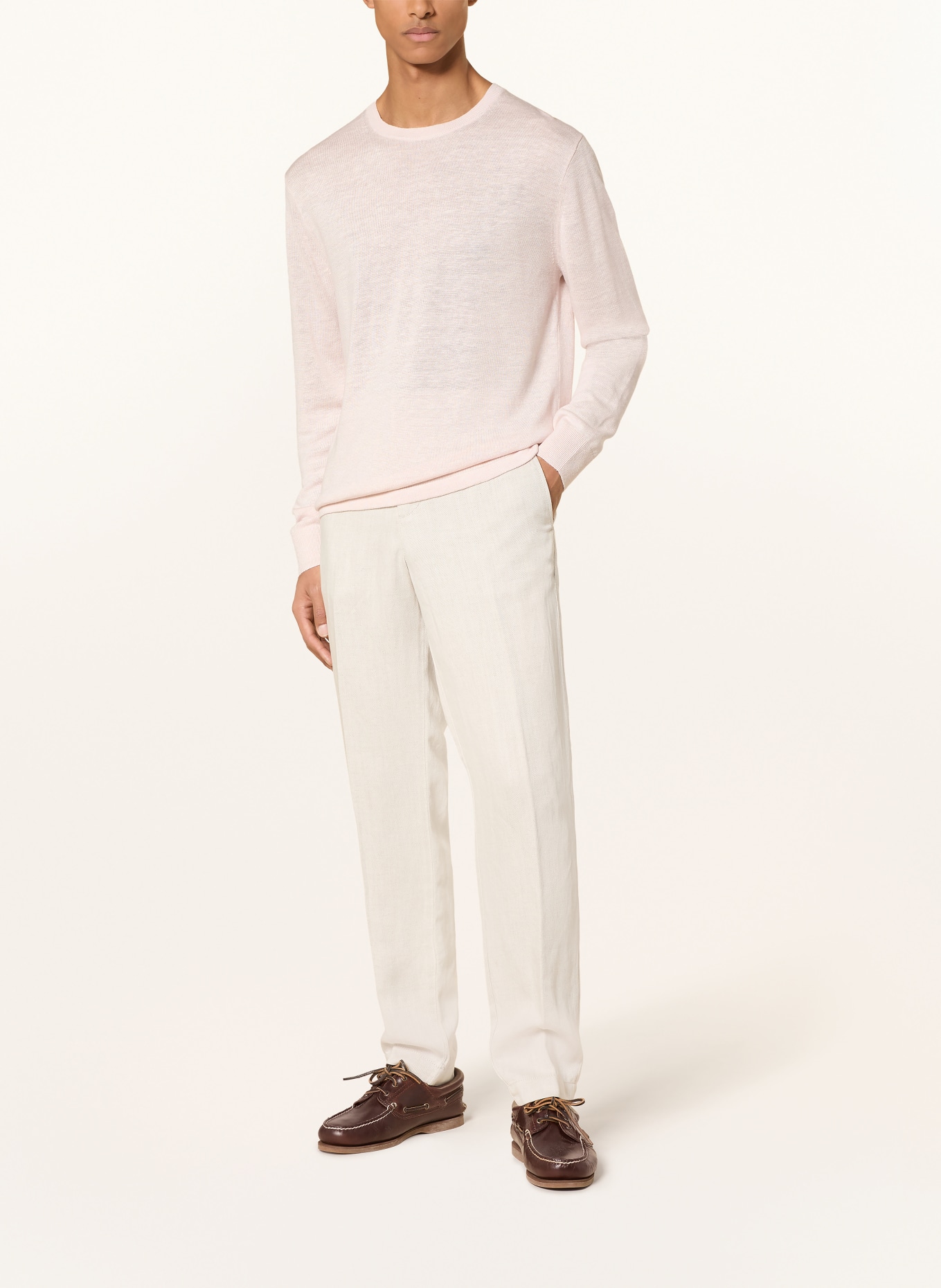 Calvin Klein Knitted polo shirt with linen: LIGHT PINK