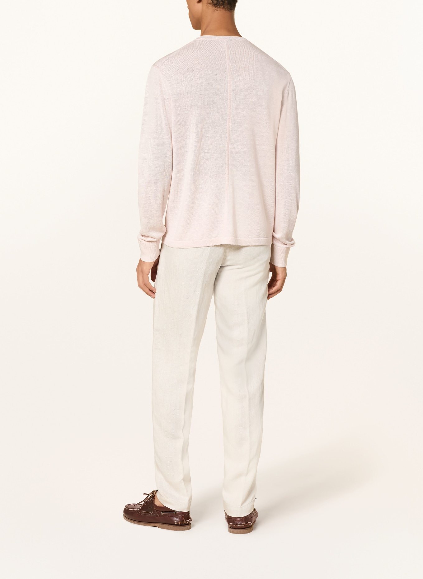 Calvin Klein Knitted polo shirt with linen: LIGHT PINK