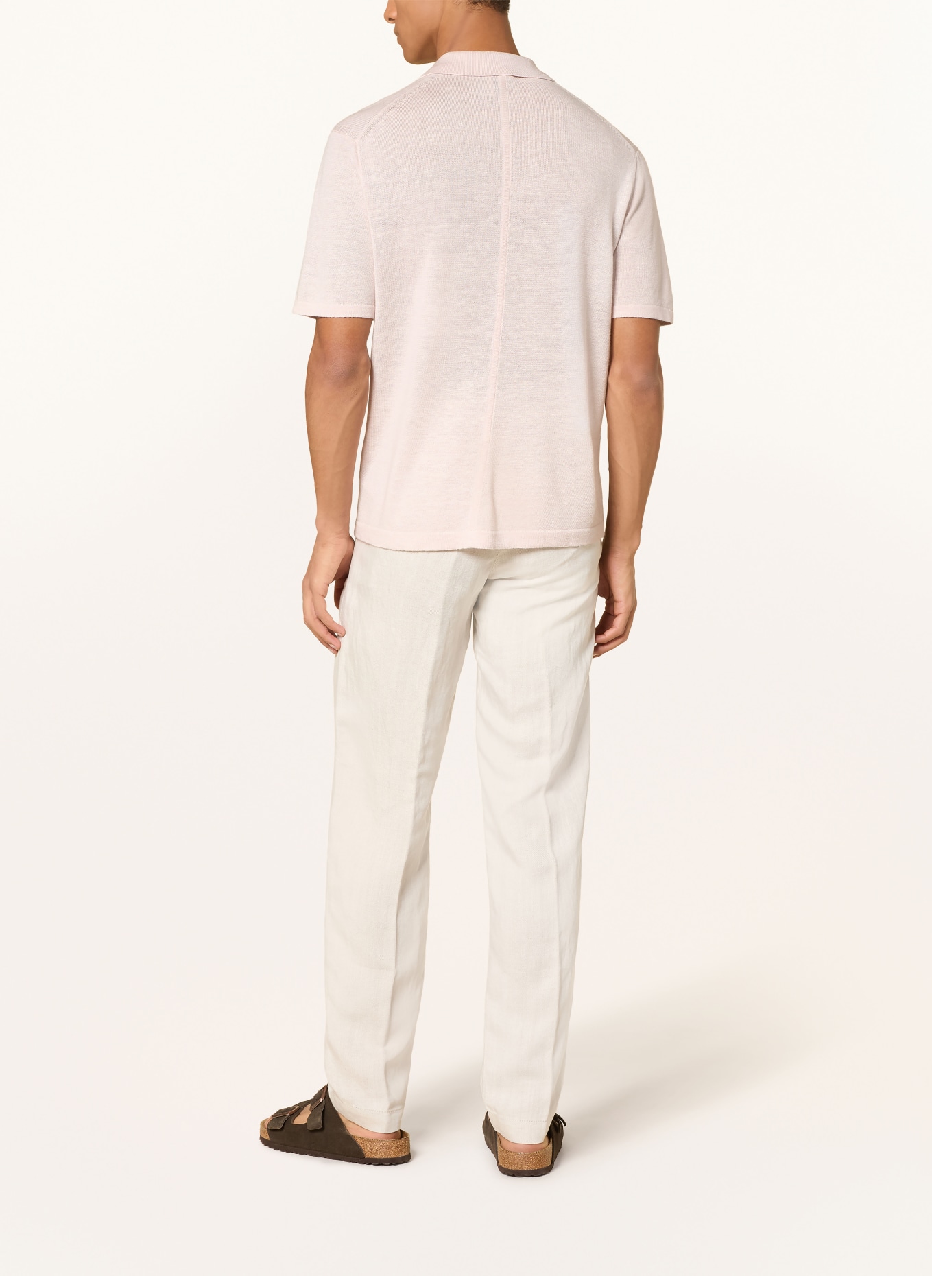 Calvin Klein Gebreid poloshirt met linnen: ROSE CLAIR