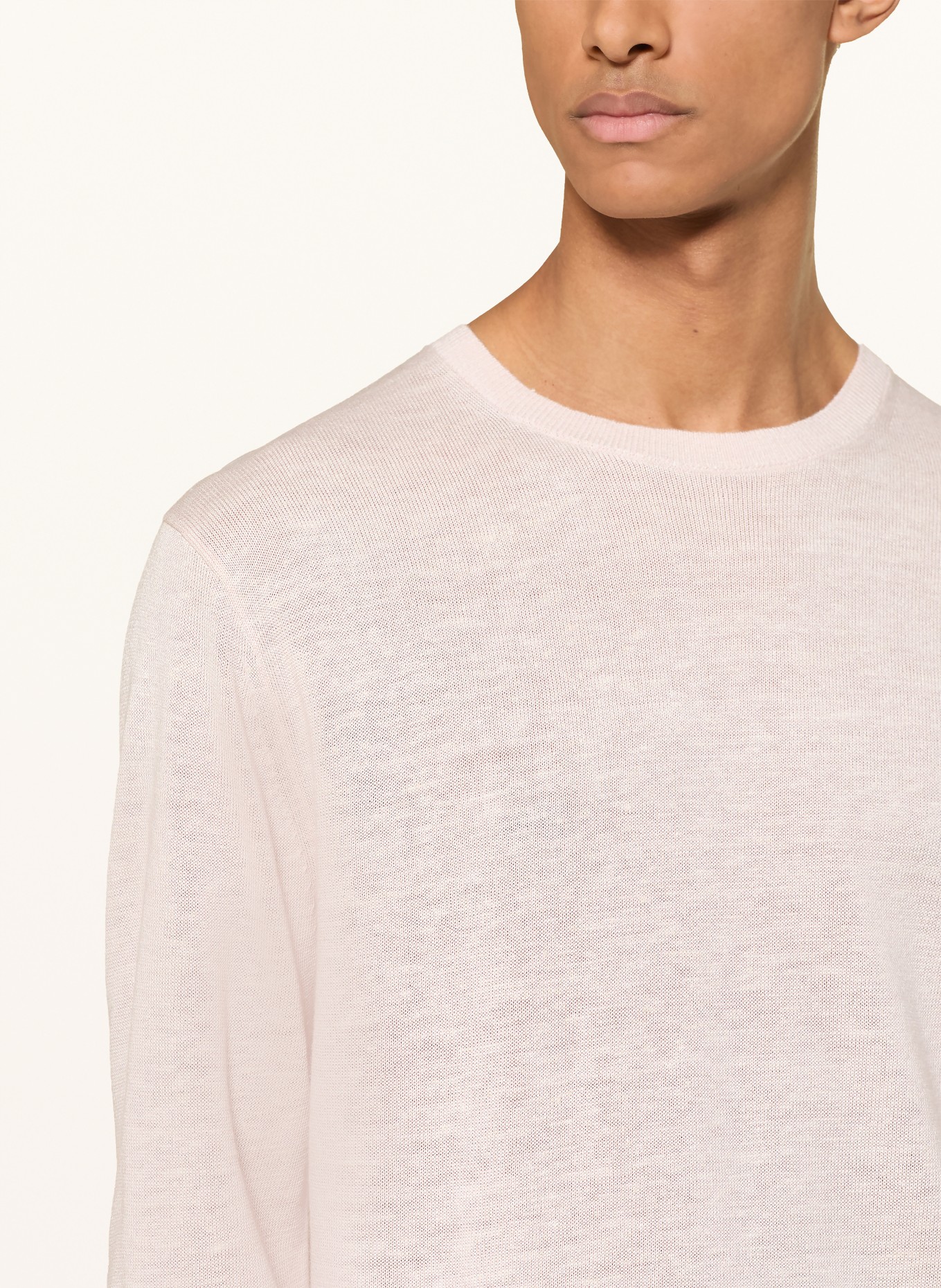 Calvin Klein Knitted polo shirt with linen: LIGHT PINK