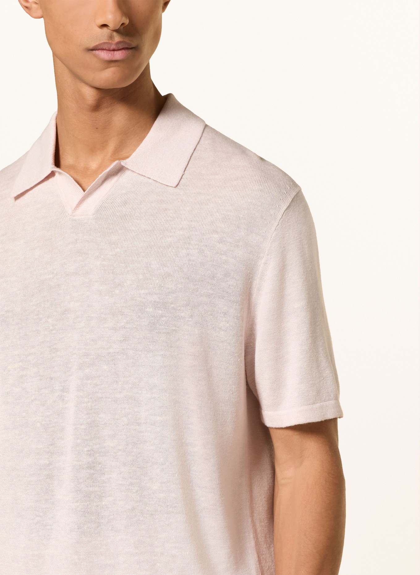 Calvin Klein Gebreid poloshirt met linnen: ROSE CLAIR