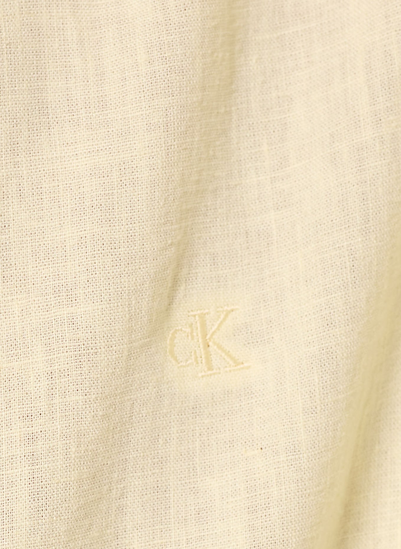 Calvin Klein Classic fit shirt with linen: LIGHT YELLOW