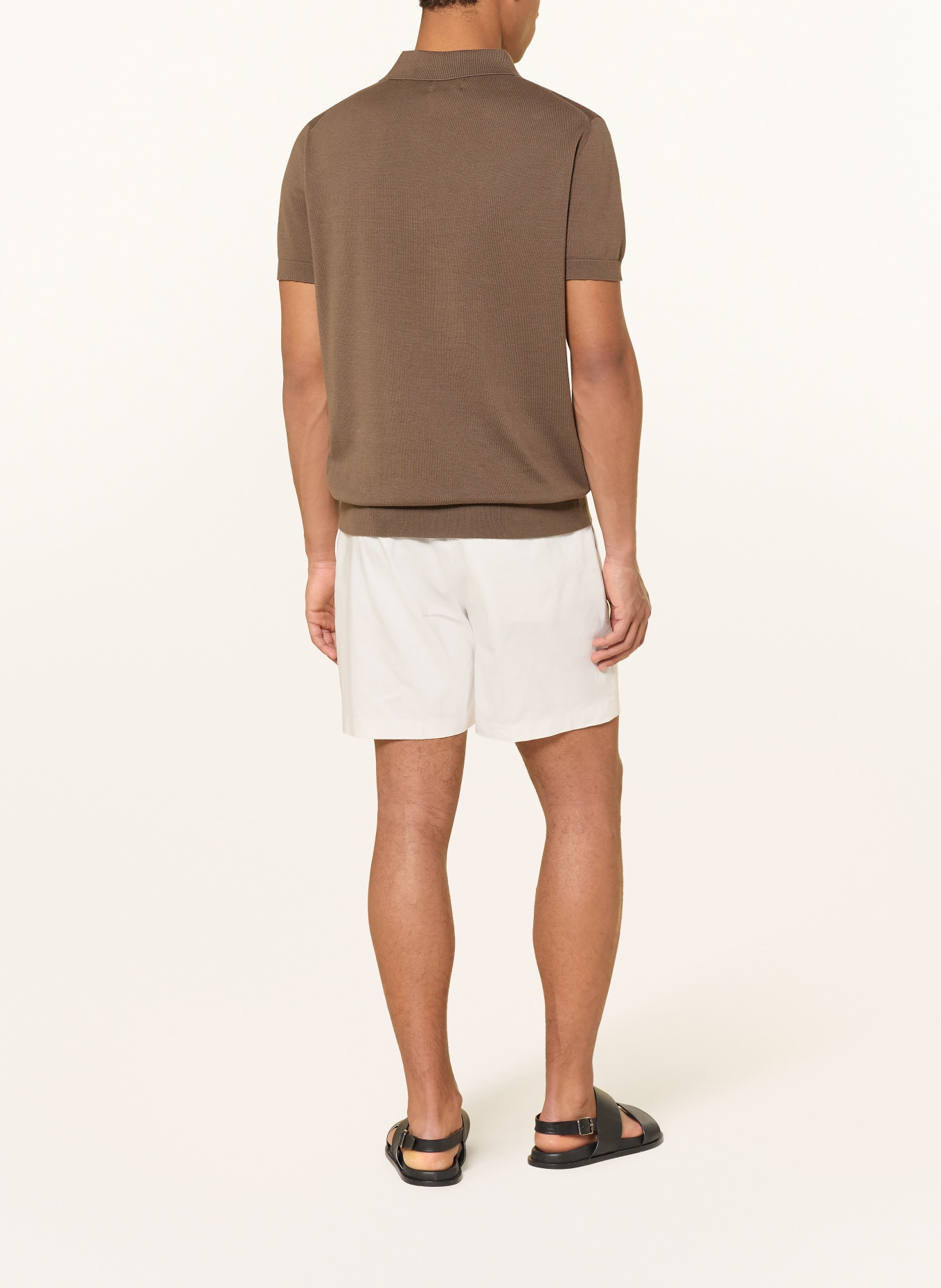 Calvin Klein Chinoshort met rechte pasvorm van linnen: WIT