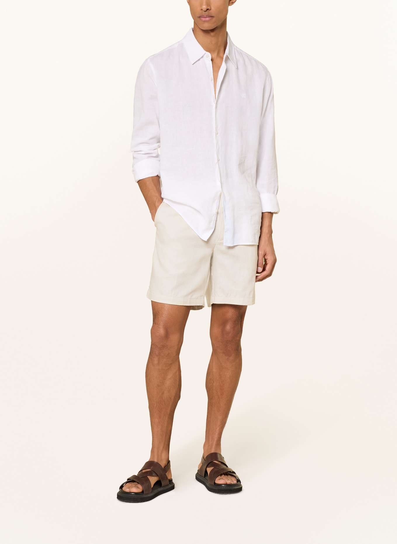 Calvin Klein Shorts mit Leinen: BEIGE