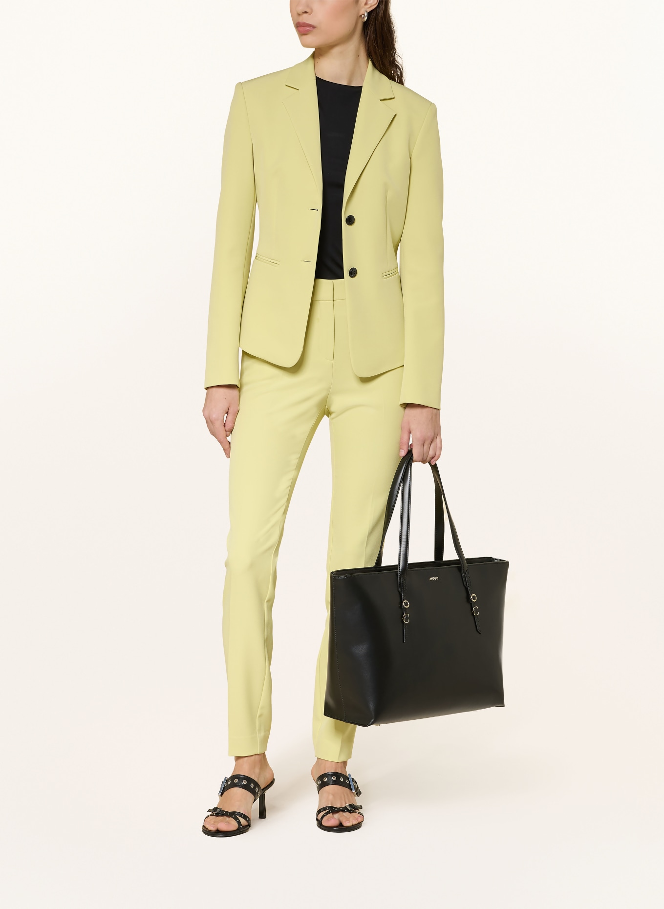 HUGO Shopper SYNDRA: ZWART / GOUD