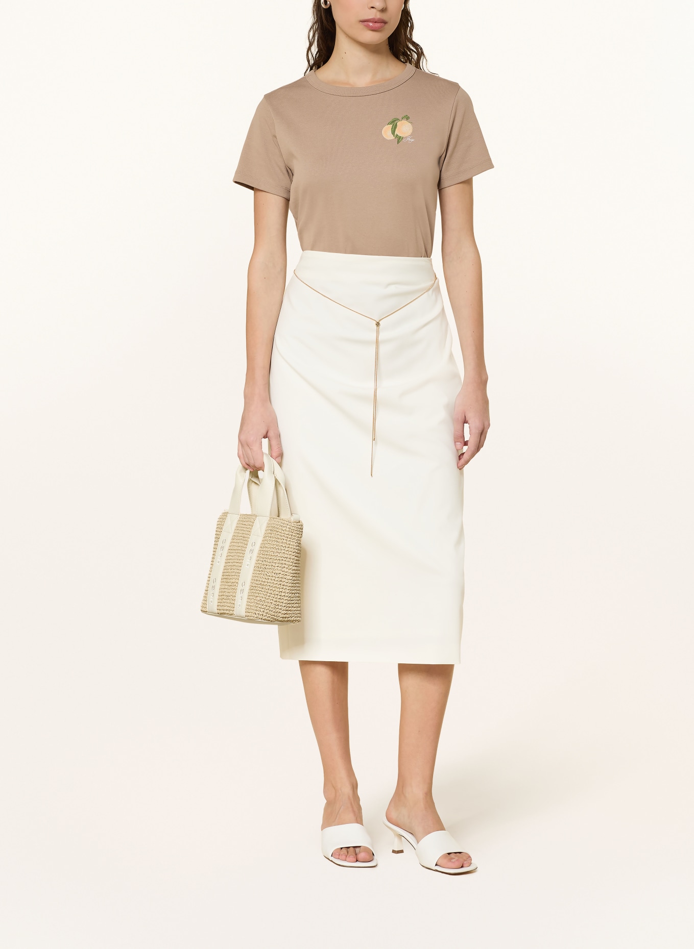 HUGO Schoudertas BECKY MINI: ECRU / LICHTBRUIN