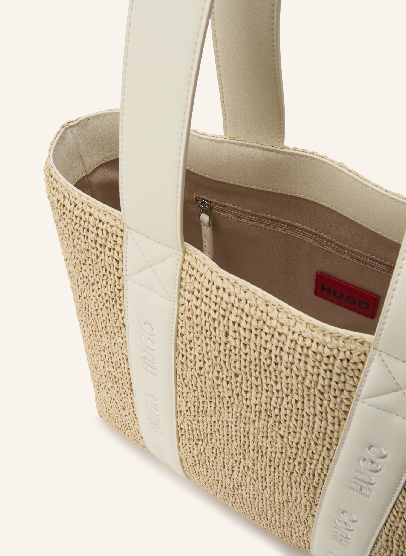 HUGO Shopper BECKY: ECRU / LIGHT BROWN