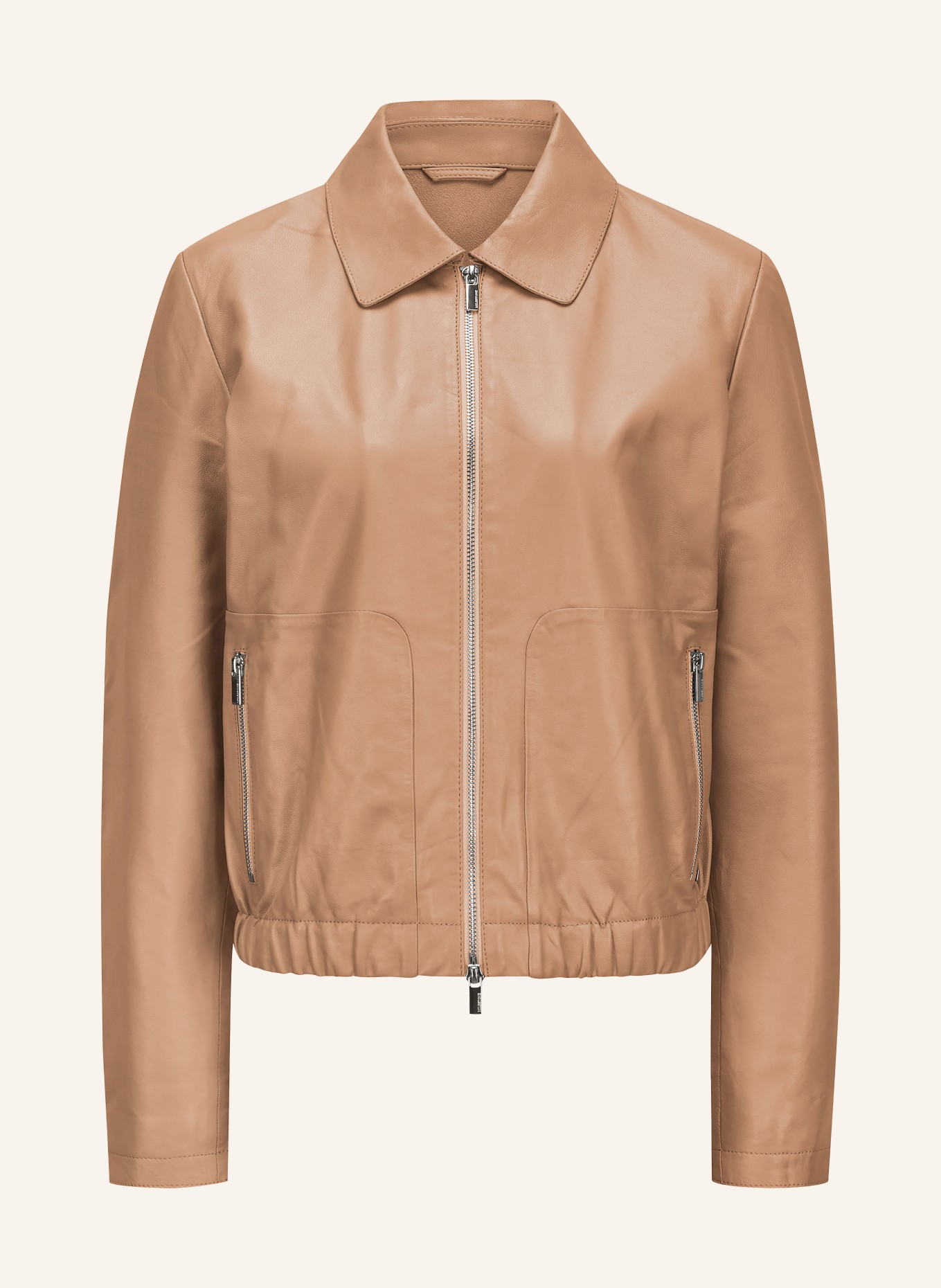 MILESTONE Veste en cuir MSSUGAR: COGNAC