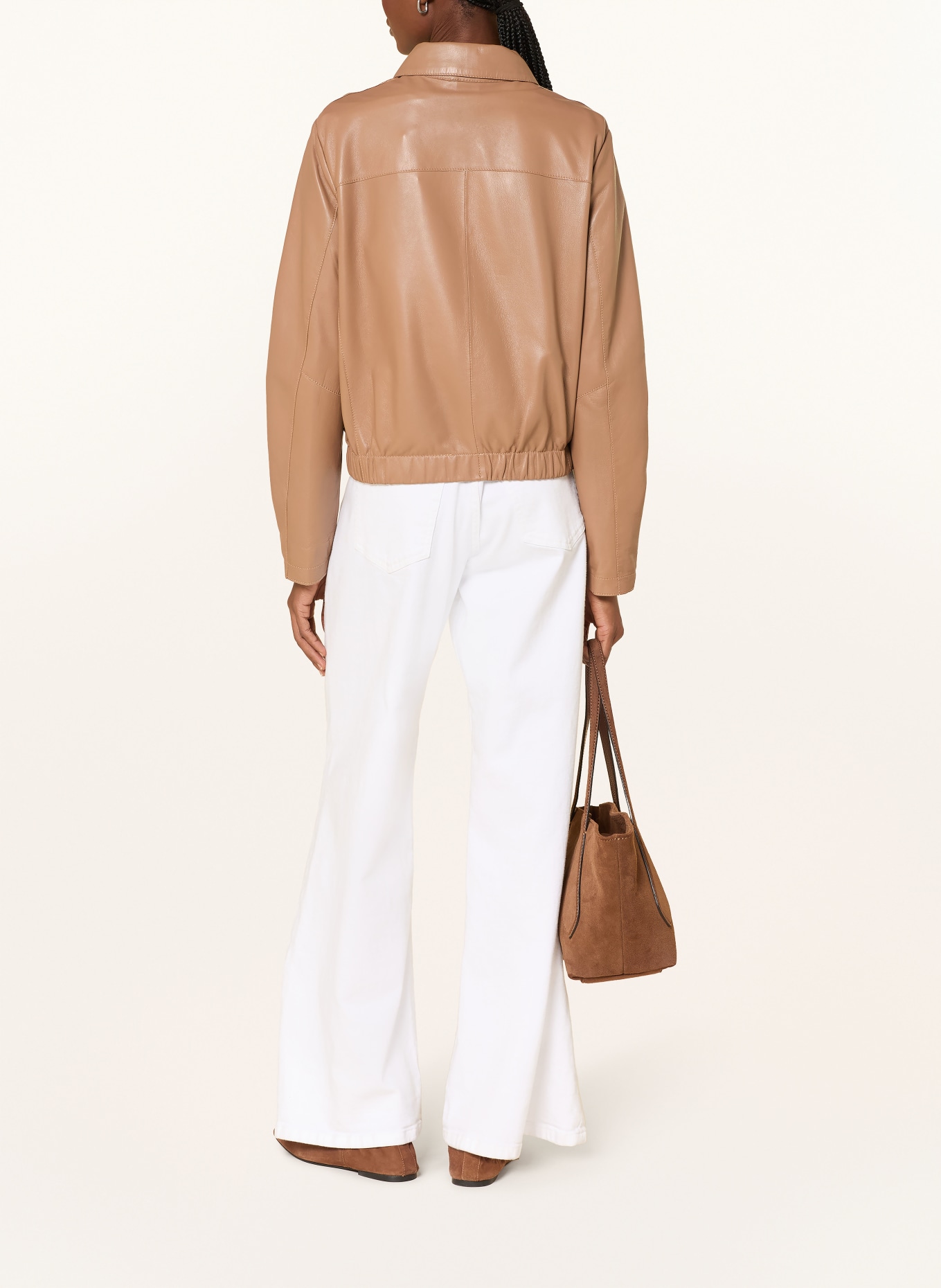 MILESTONE Veste en cuir MSSUGAR: COGNAC