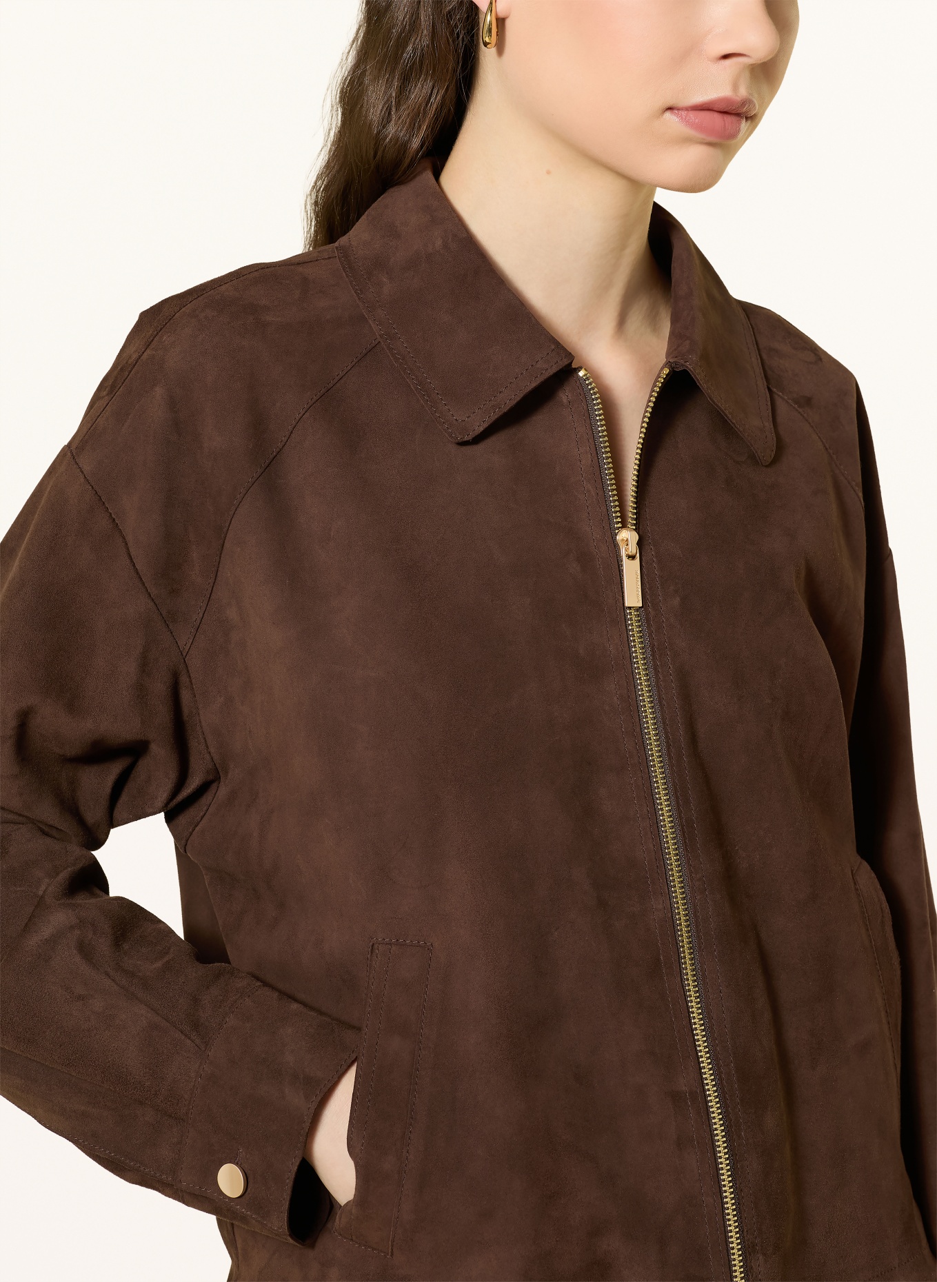 MILESTONE Skórzana kurtka MSLAYLA: CIEMNOBRĄZOWY