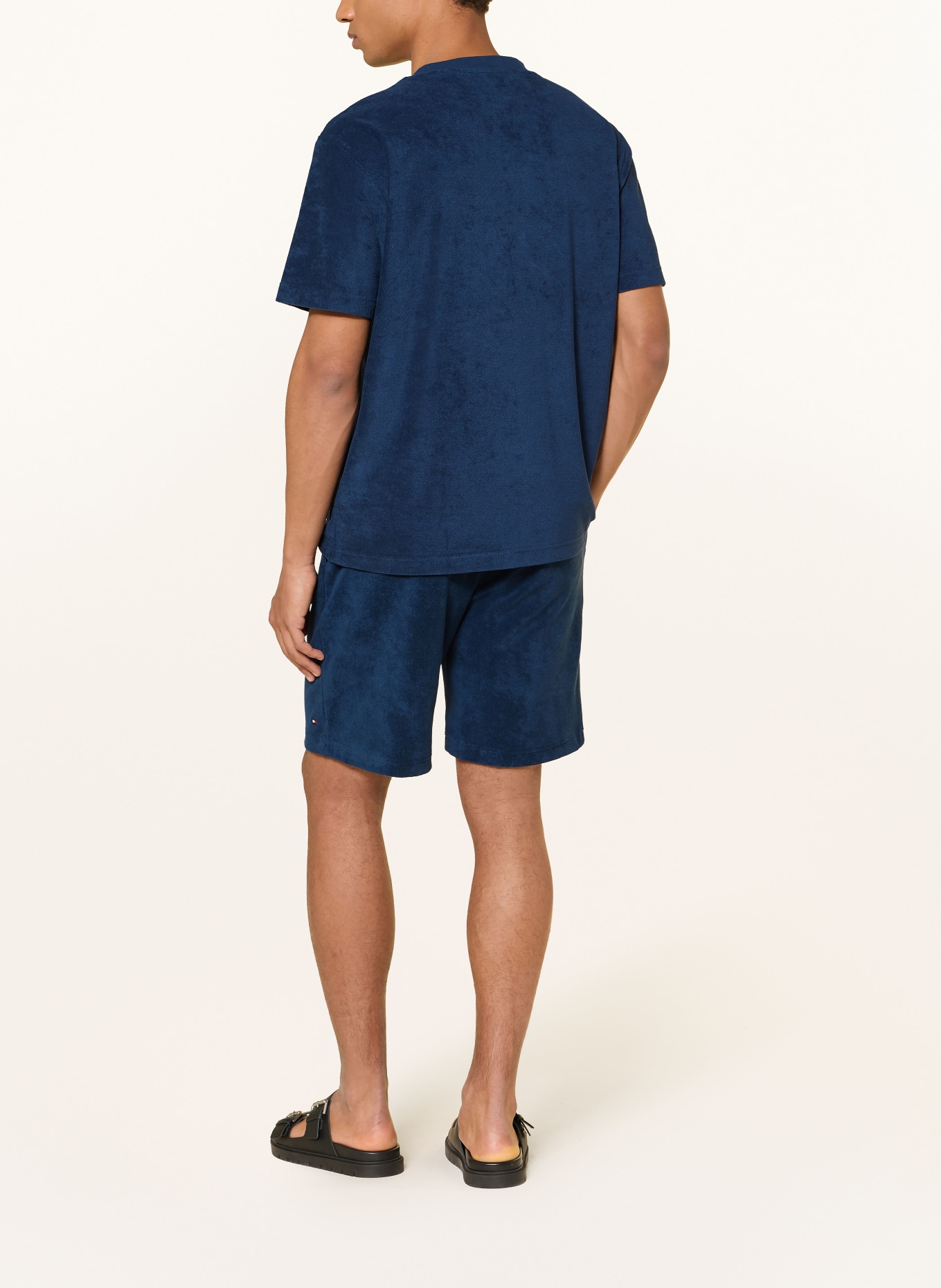 TOMMY HILFIGER Badstof shorts: DONKERBLAUW