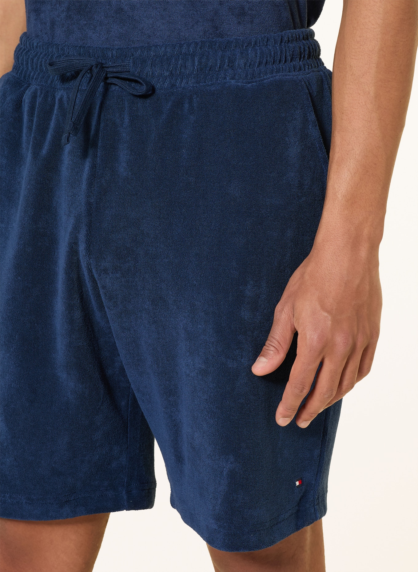 TOMMY HILFIGER Badstof shorts: DONKERBLAUW