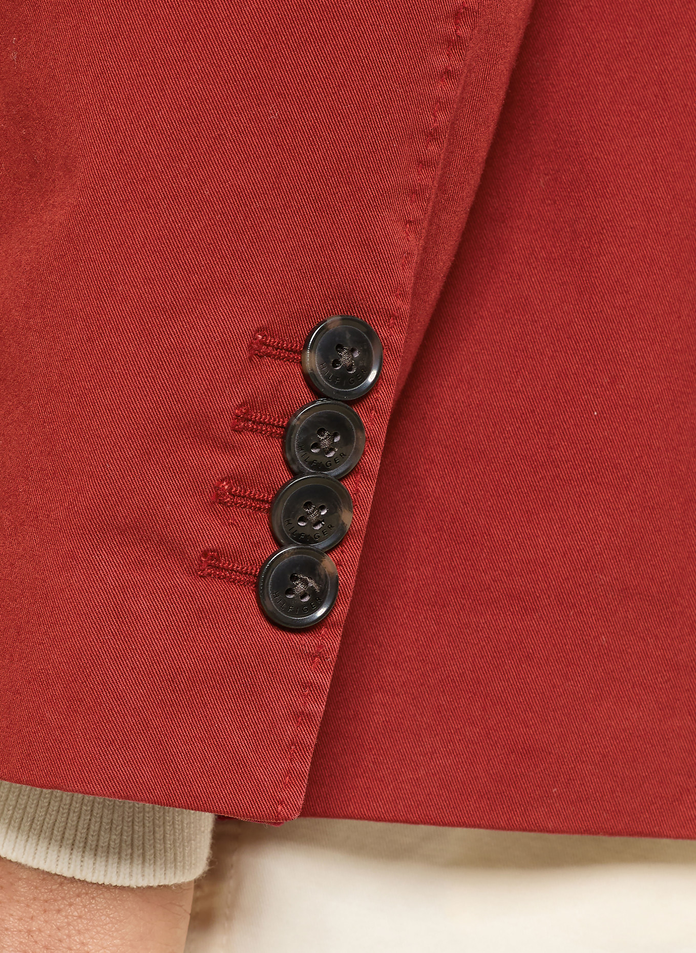 TOMMY HILFIGER Slim fit colbert: DONKERROOD