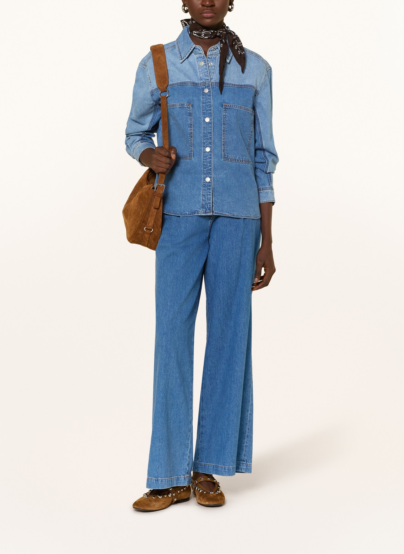 Marc O'Polo DENIM Jeansbluse: HELLBLAU