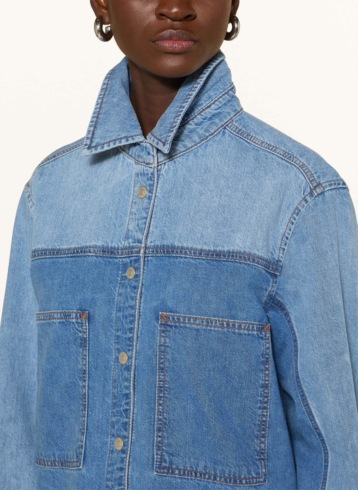Marc O'Polo DENIM Jeansbluse: HELLBLAU