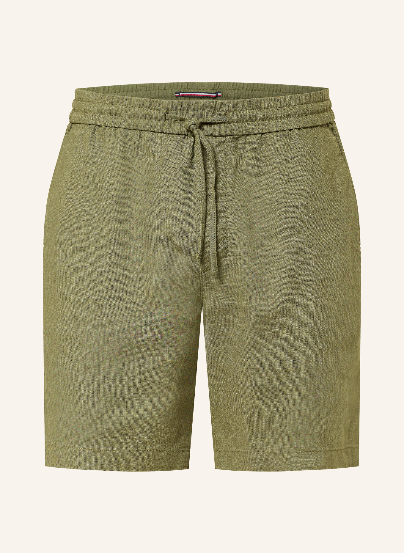 TOMMY HILFIGER Leinenshorts DOVER Regular Fit: OLIV