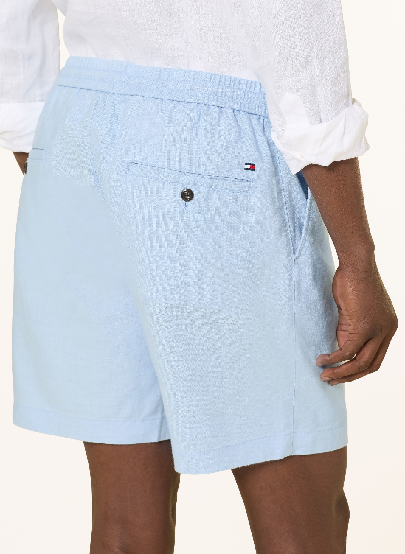 TOMMY HILFIGER Leinenshorts DOVER Regular Fit: HELLBLAU